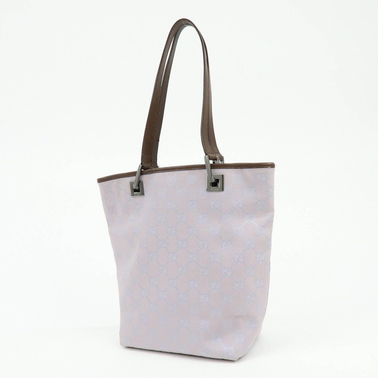 GUCCI GG Canvas Leather Tote Bag Hand Bag Purple 31244