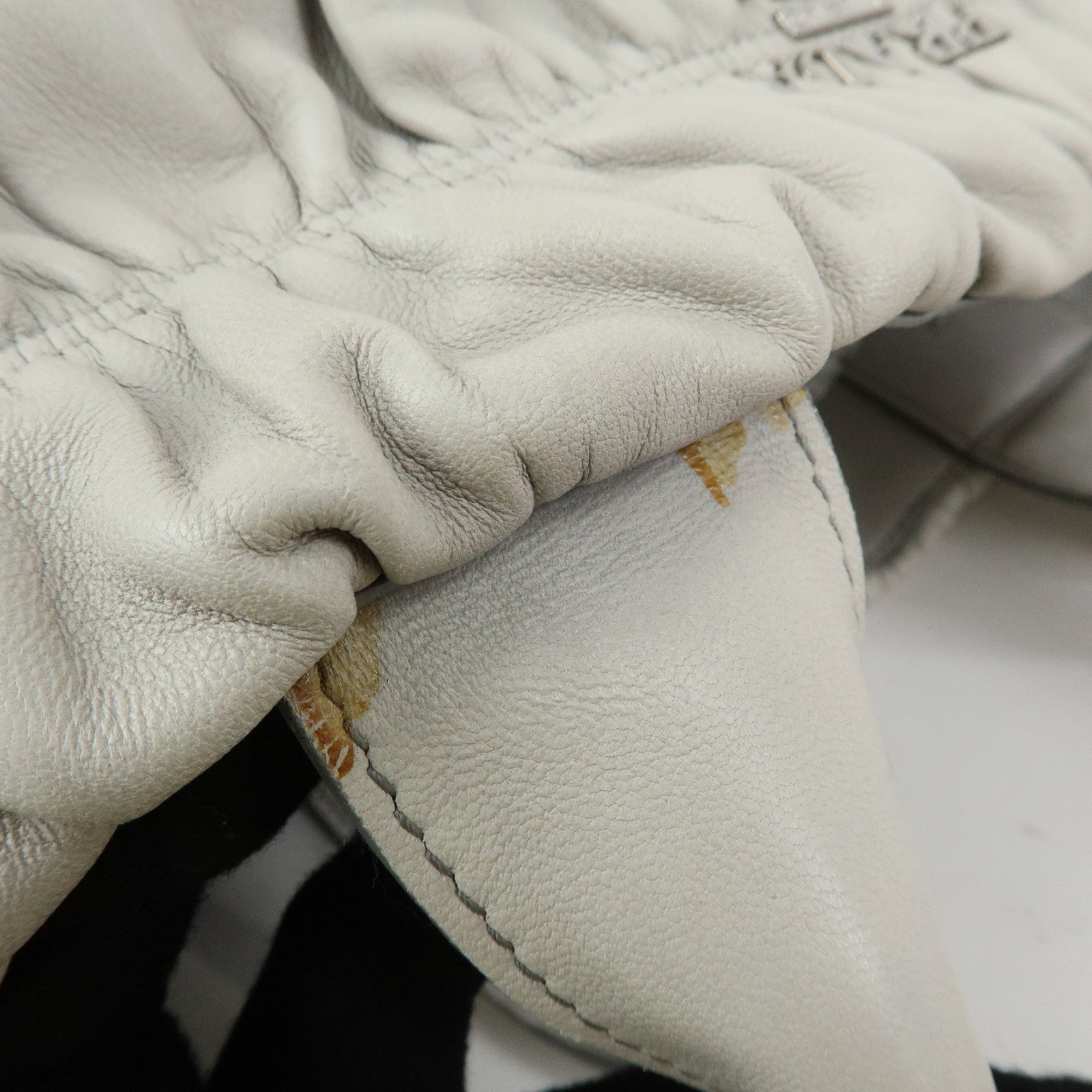 PRADA Canapa Nappa Gaufre Leather Gathered Large Tote Hand Bag