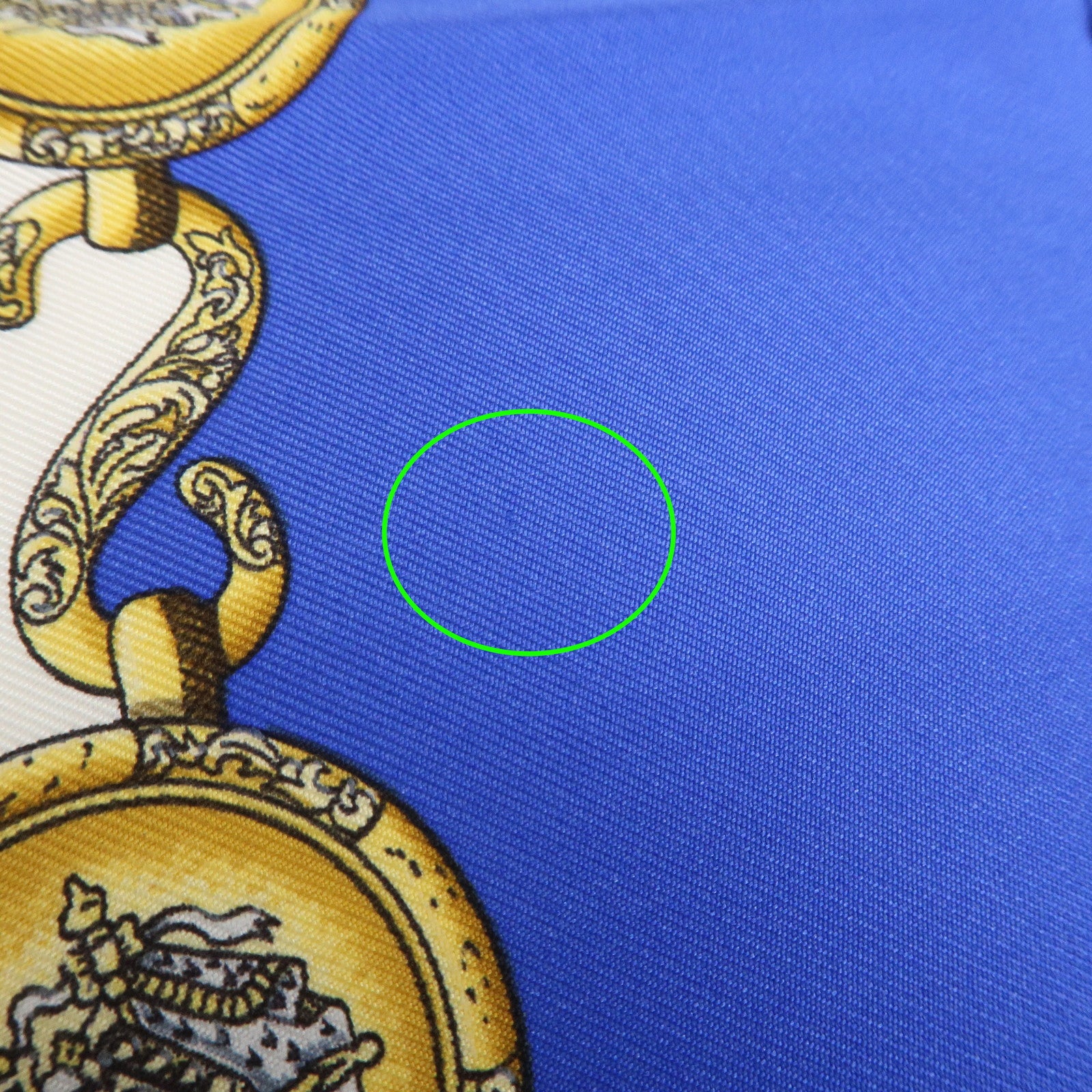 HERMES Carre 90 Silk 100% Scarf LES TAMBOURS Blue White