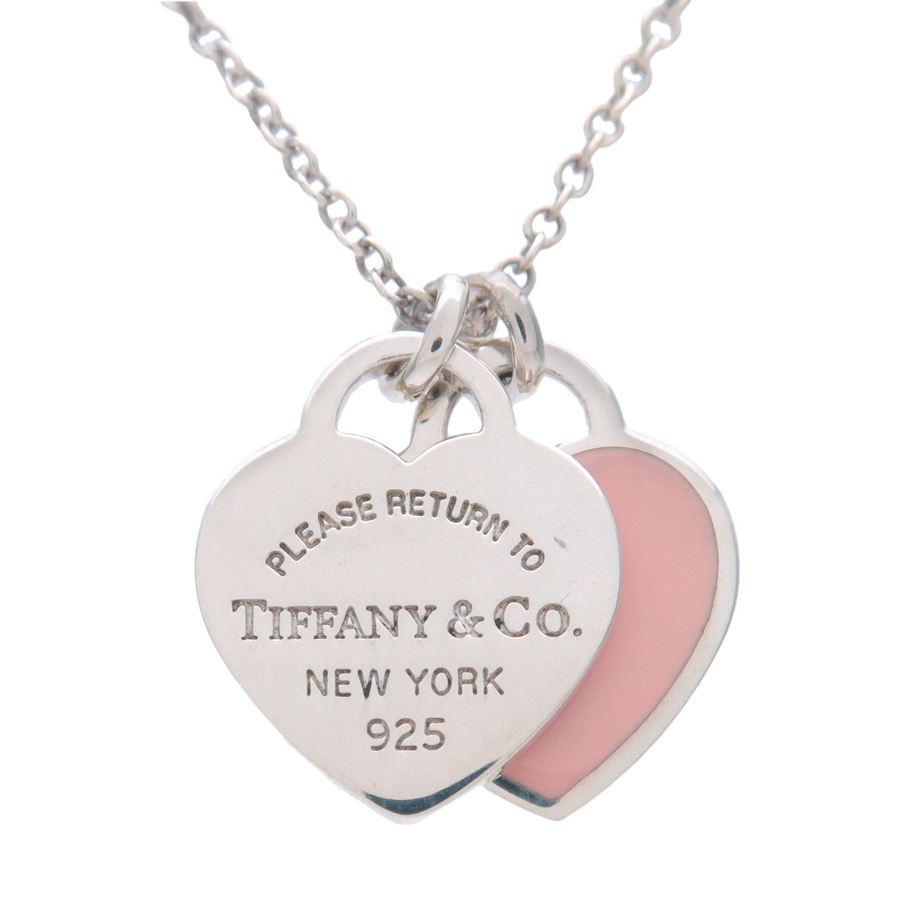 Tiffany & Co Return to Tiffany Mini Double Heart Tag Necklace SV925