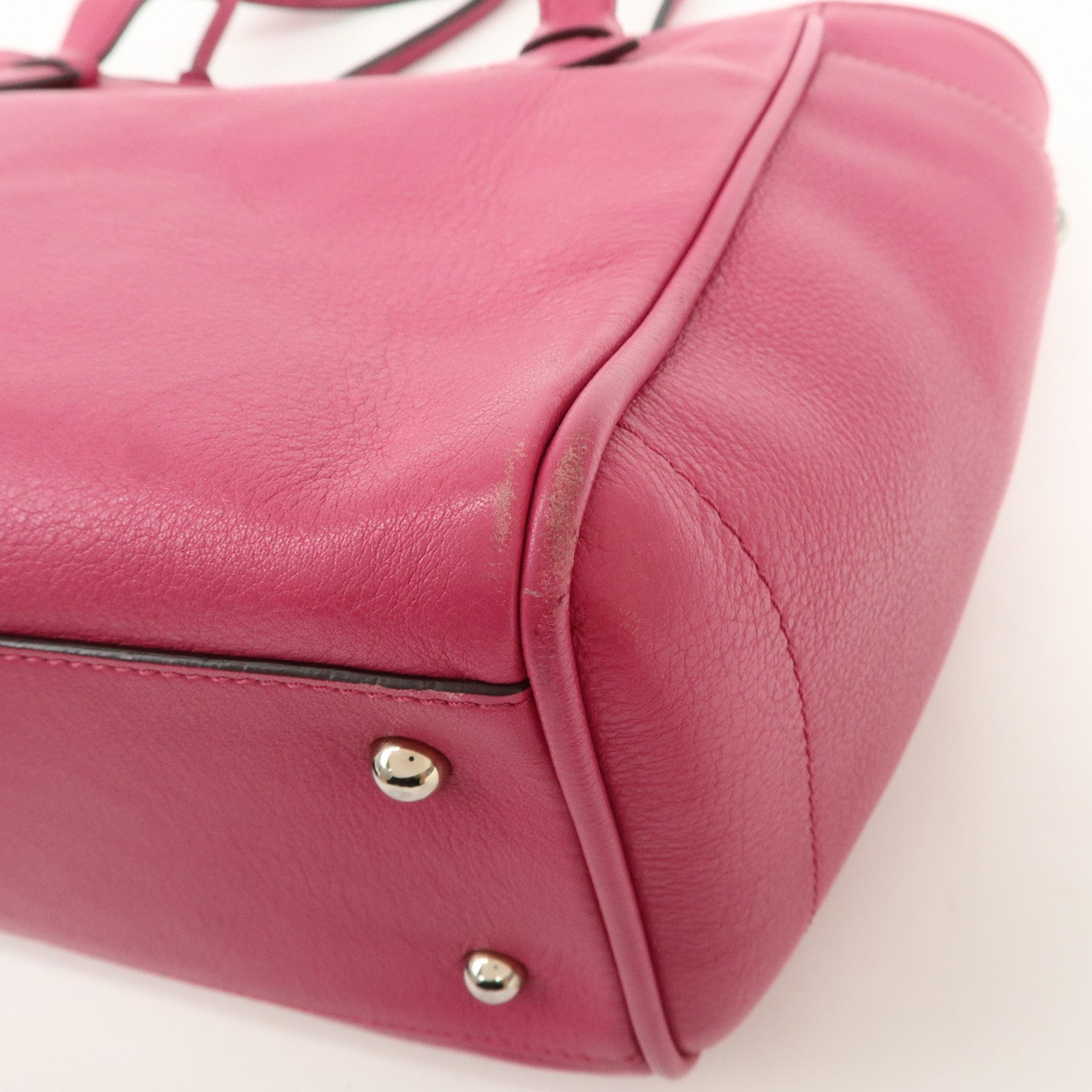 LOEWE Heritage Leather Tote Bag Hand Bag Shoulder Bag Pink