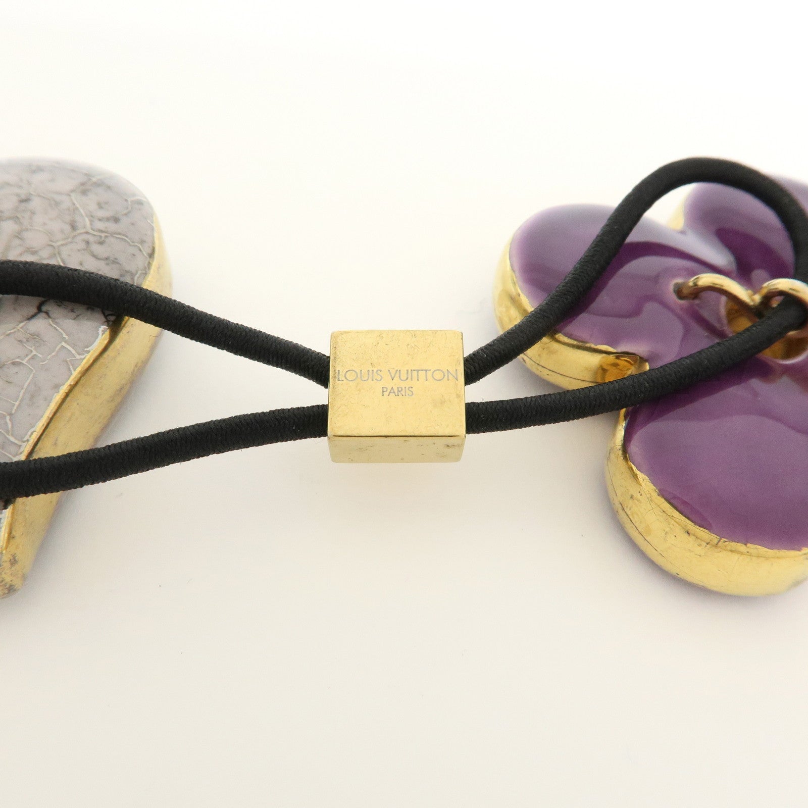 Louis Vuitton Hair Accessory Heart Flower Purple Gray Gold