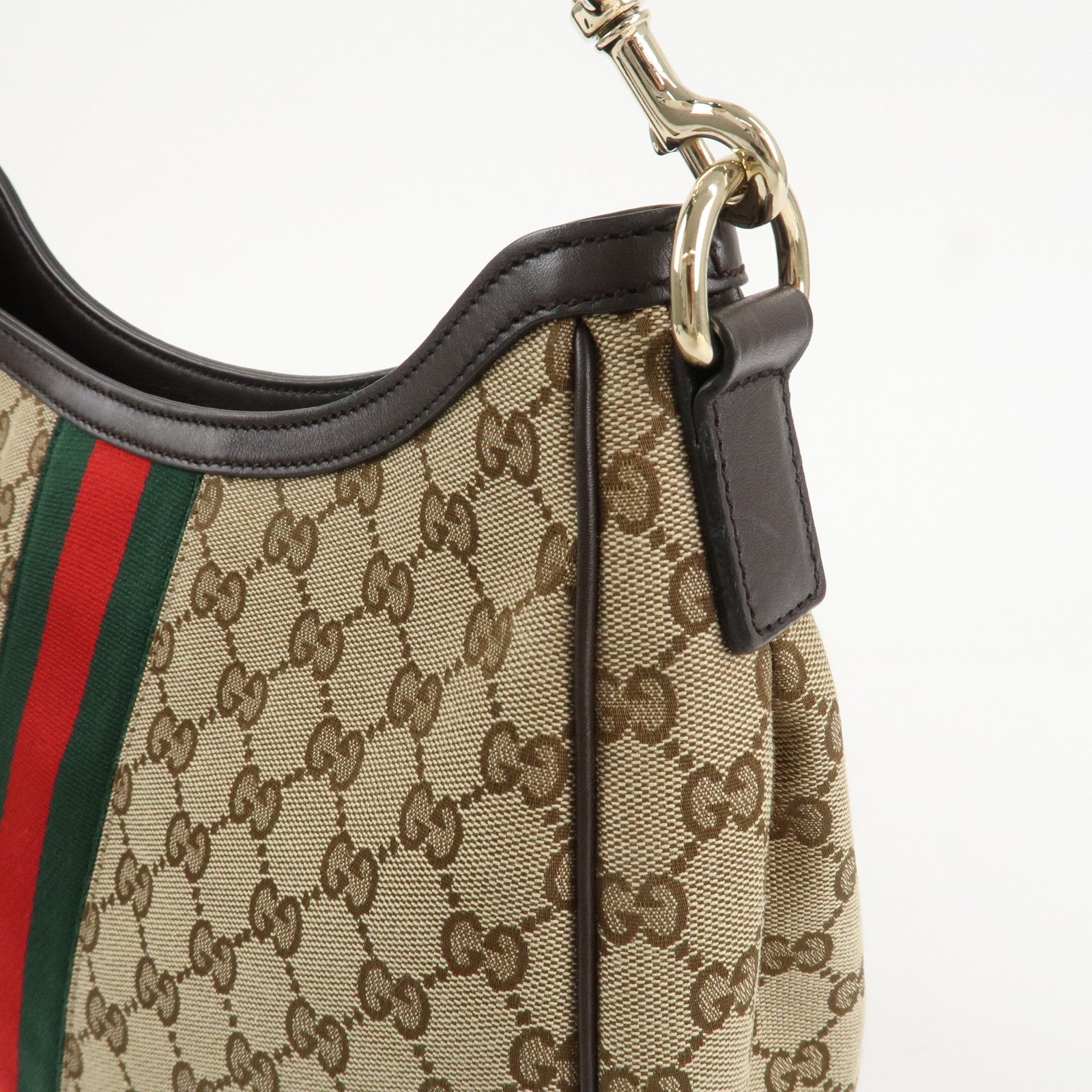 GUCCI Sherry GG Canvas Leather Shoulder Bag Beige 388921 Used