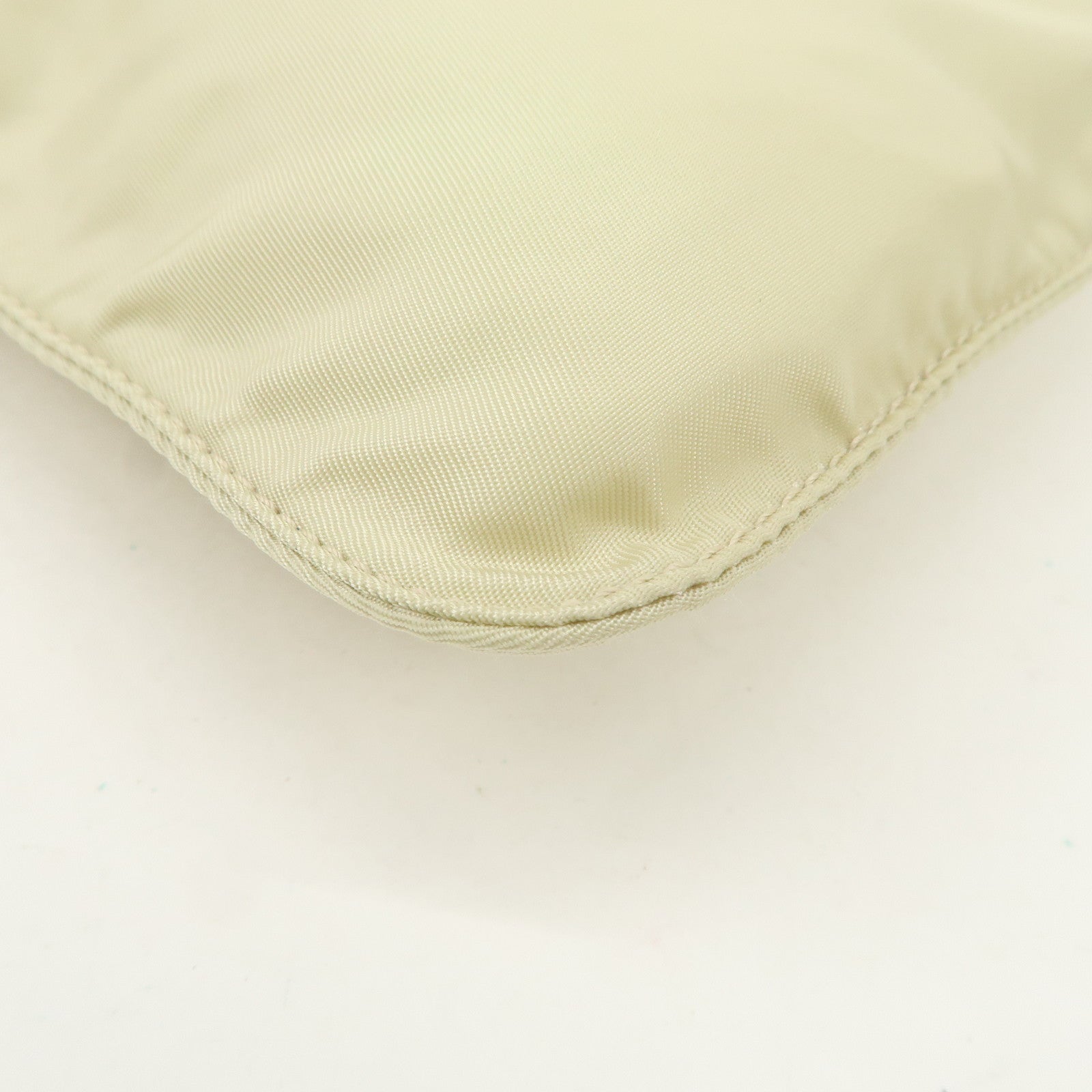 PRADA Triangle Logo Nylon Shoulder Bag Crossbody Bag Beige B7372 Used