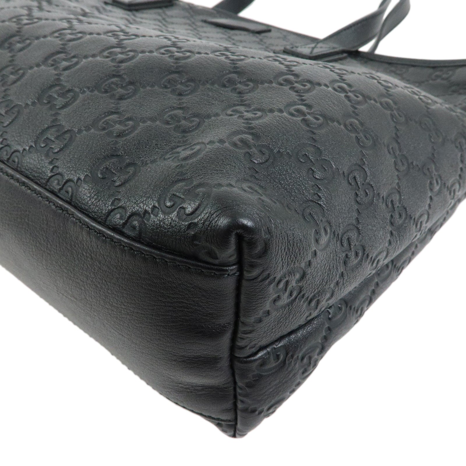 GUCCI Guccissima Leather Tote Bag Shoulder Bag Black 211137