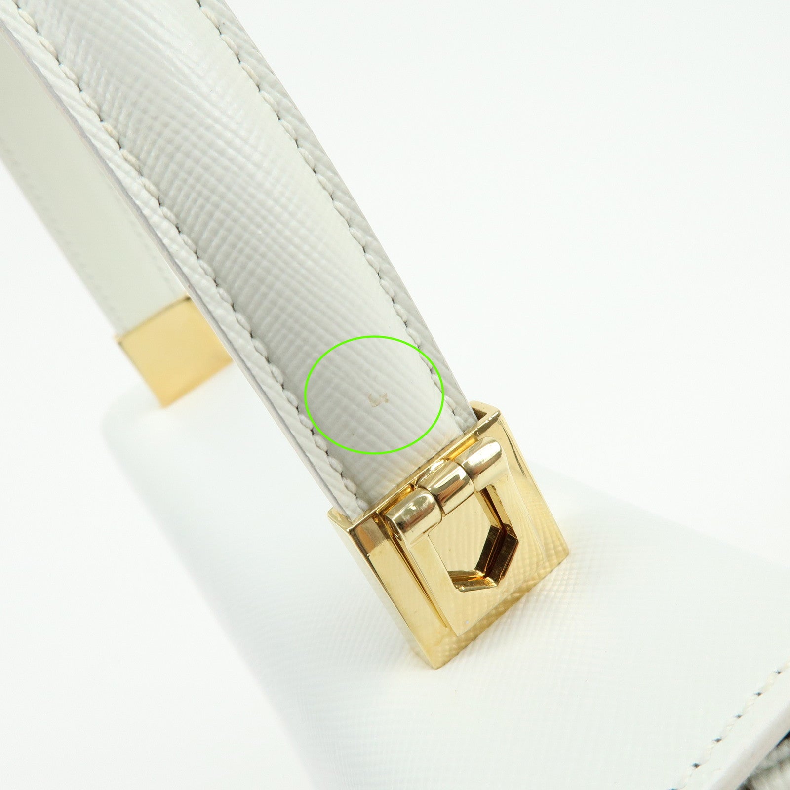 Ferragamo Gancini Leather 2Way Bag Hand Bag Shoulder Bag White