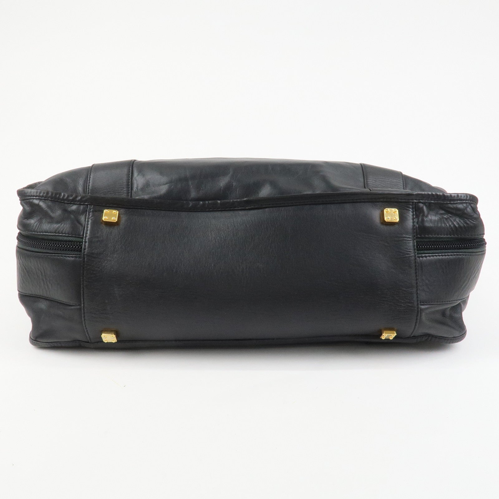 LOEWE Anagram Leather Boston Bag Hand Bag Travel Bag Black