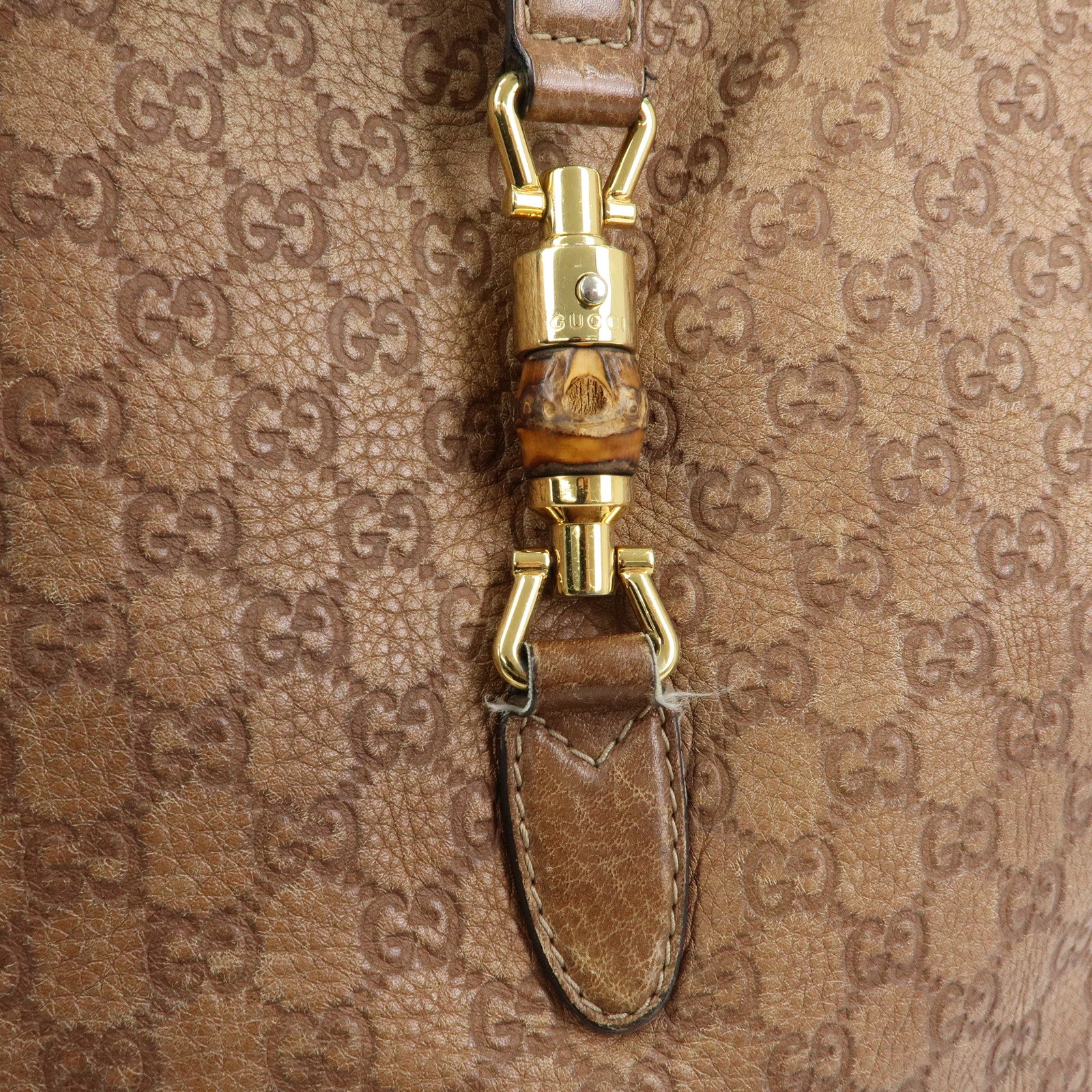 GUCCI Bamboo New Jackie Guccissima Leather Shoulder Bag 218491