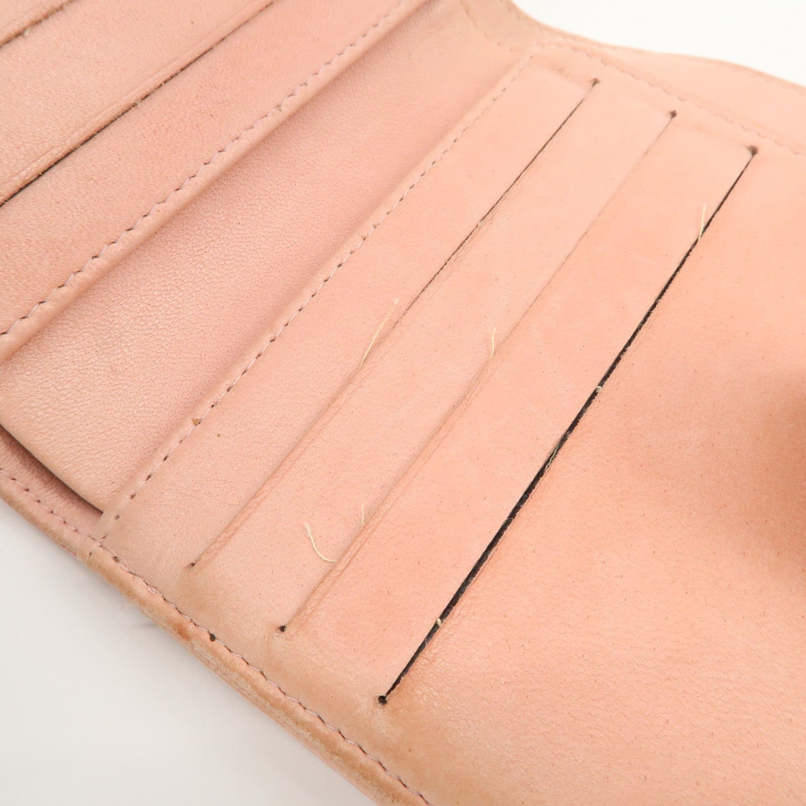 CHANEL COCO Mark Caviarskin Bi-fold Wallet Compact Wallet Pink