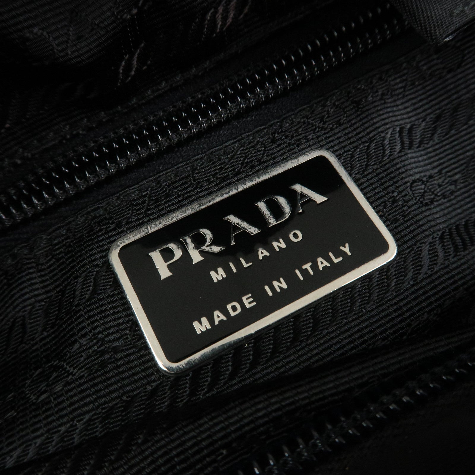 PRADA Triangle Logo Nylon Hand Bag Shoulder Bag Black H5692