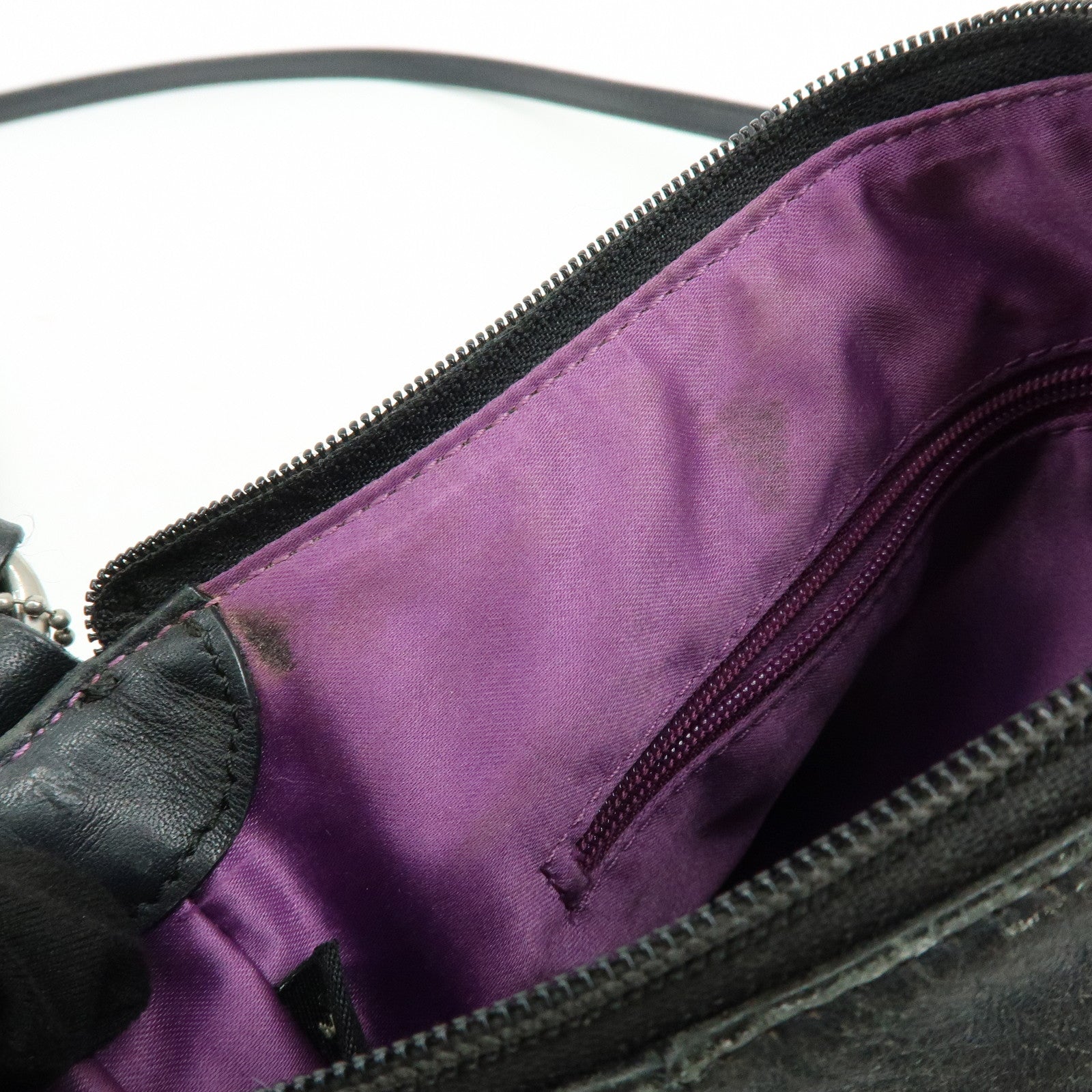 COACH Signature Set of 2 Canvas Leather Shoulder Bag Black Beige