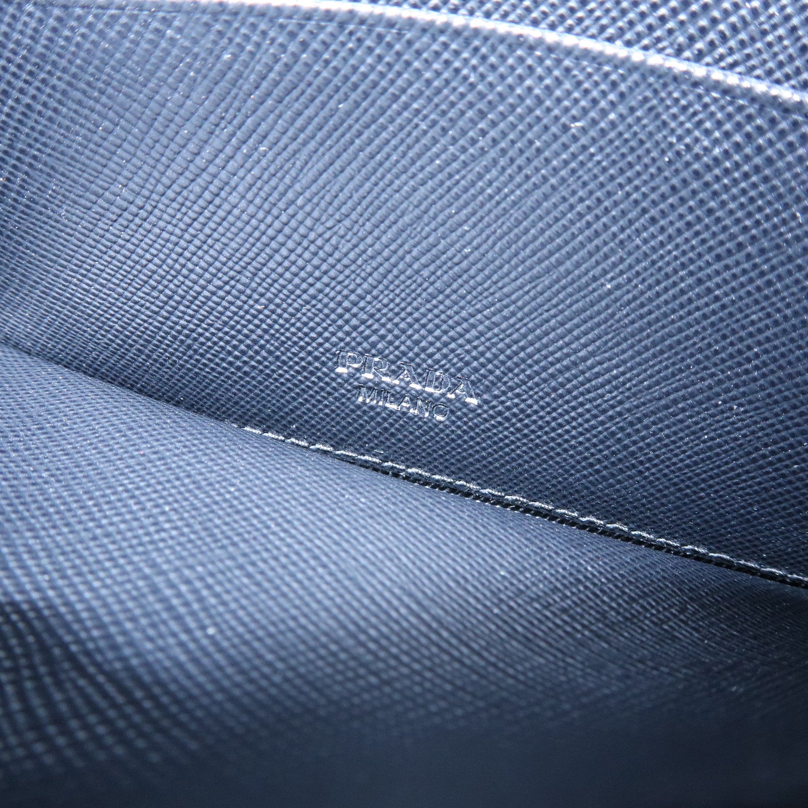 PRADA Triangle Logo Saffiano Leather Bi-fold Flap Wallet Black