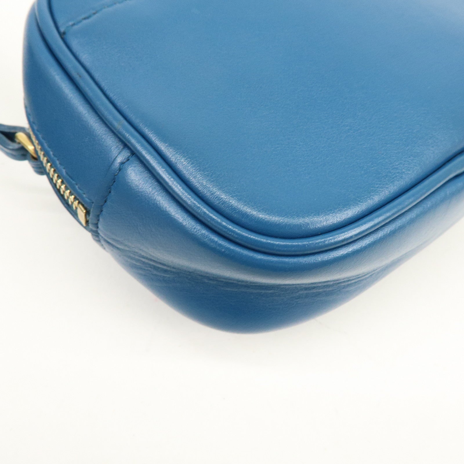 SAINT LAURENT PARIS Leather Shoulder Bag Crossbody Bag Blue