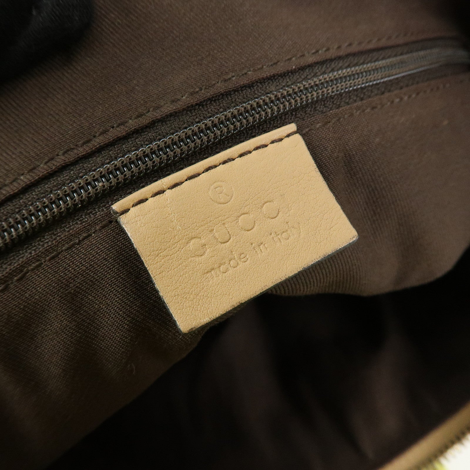 GUCCI Abbey GG Canvas Leather Shoulder Bag Hand Bag Brown 189833