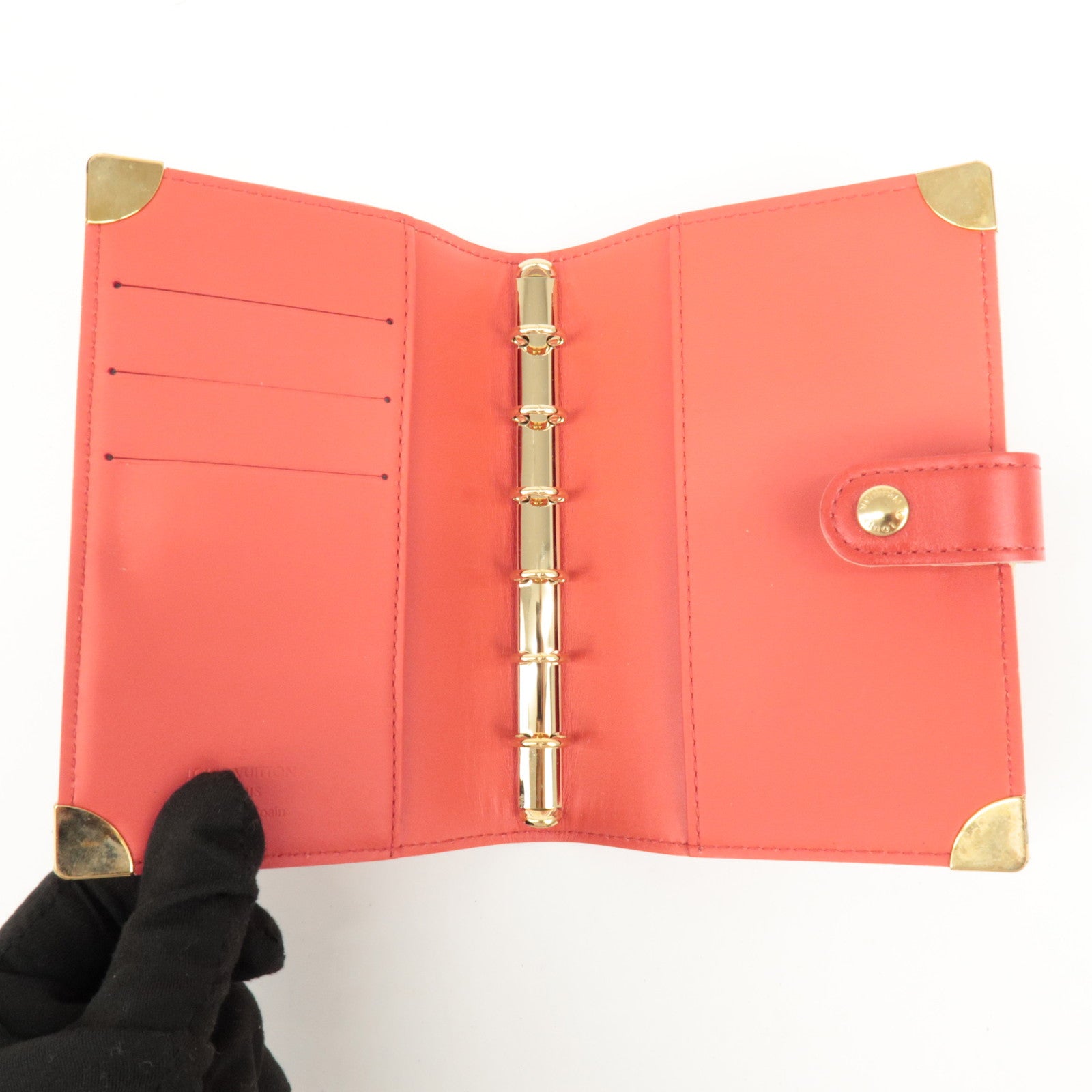 Louis Vuitton Suhari Leather Agenda PM Planner Cover Red Used