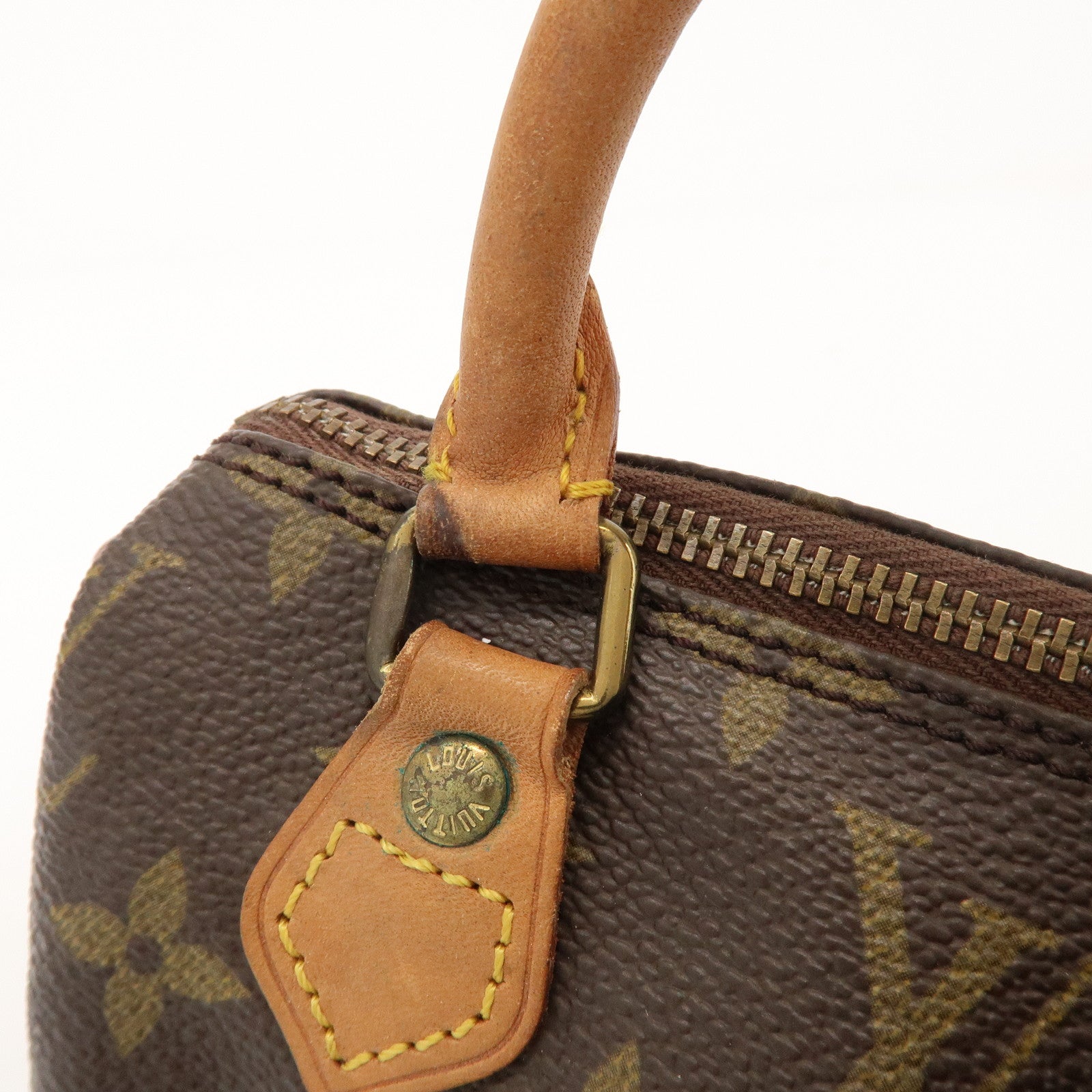 Louis Vuitton Monogram Mini Speedy Hand Bag & Strap Brown M41534