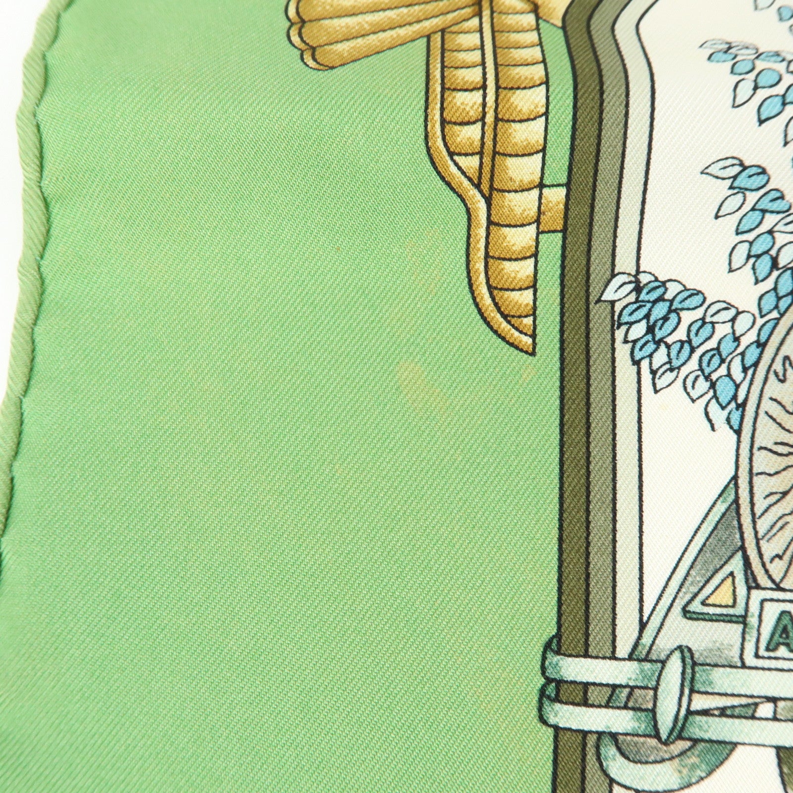 HERMES Carre 90 Set of 2 Silk 100% Scarf Beige Pink Green Yellow