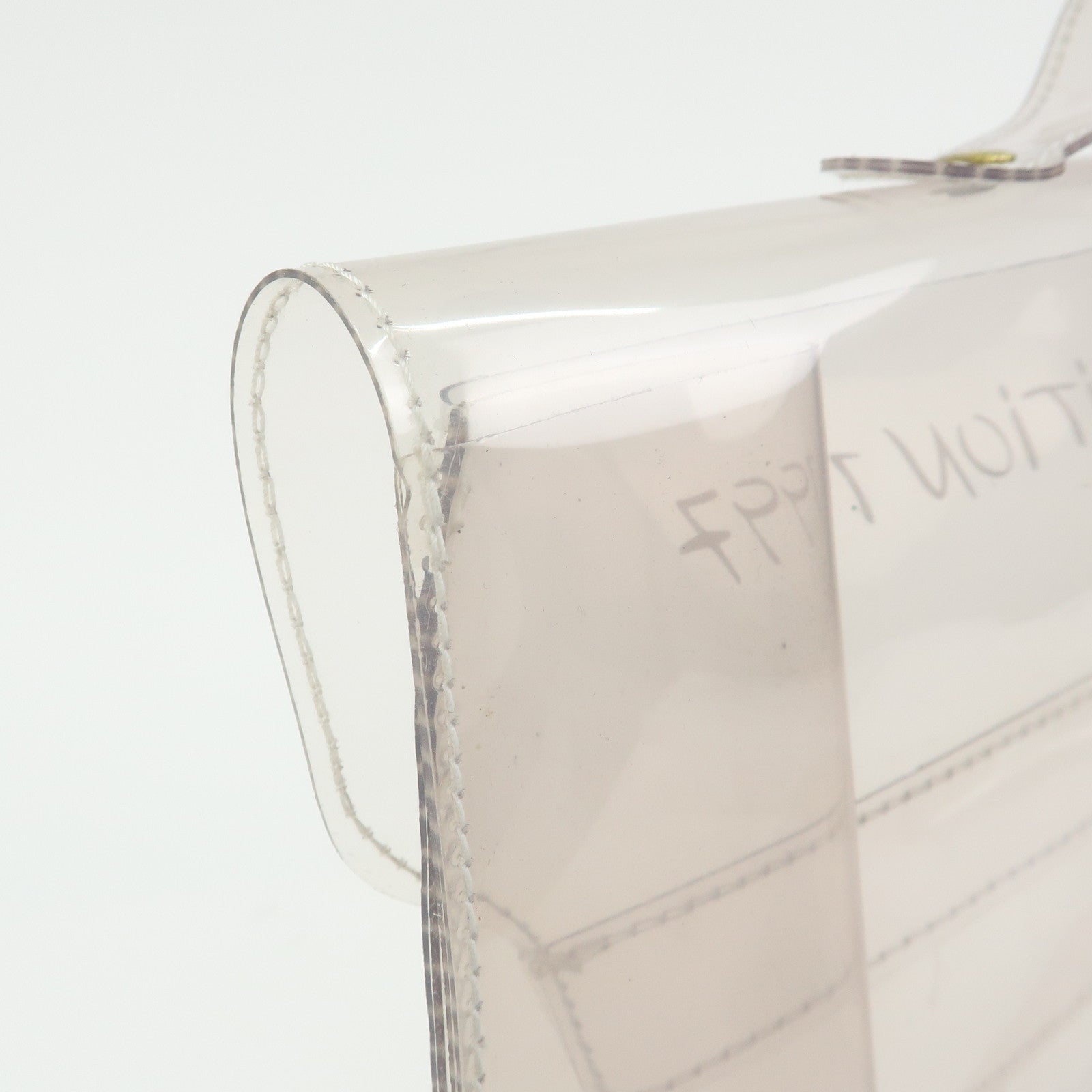HERMES Kelly Vinyl Hand Bag Clear Transparent