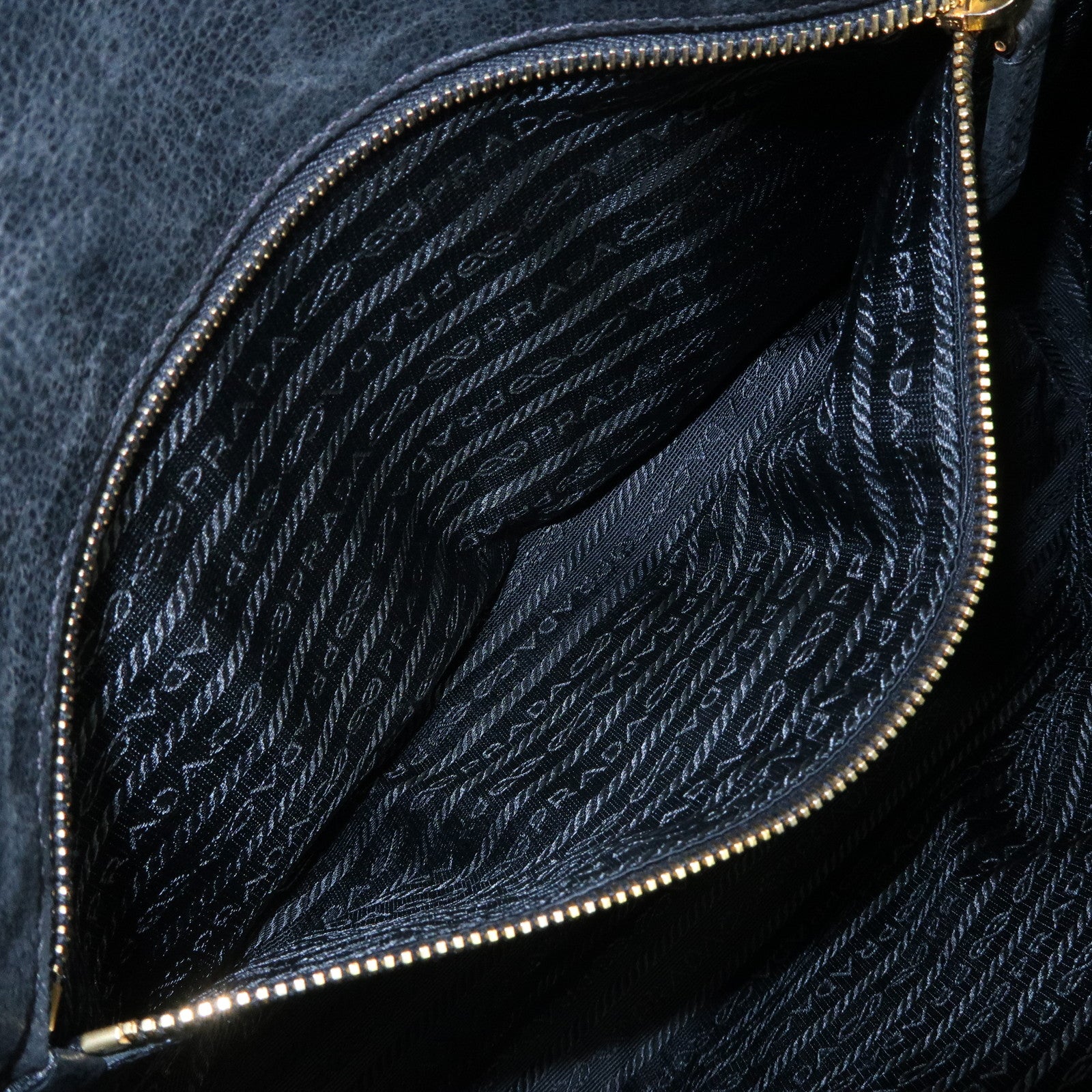 PRADA Leather Shoulder Bag Hand Bag Black BR3027 Used