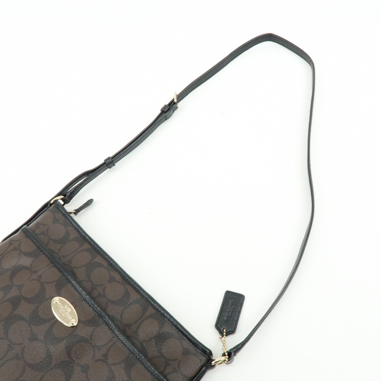 COACH Signature Margot Set of 2 PVC Leather Shoulder Hand Bag Brown