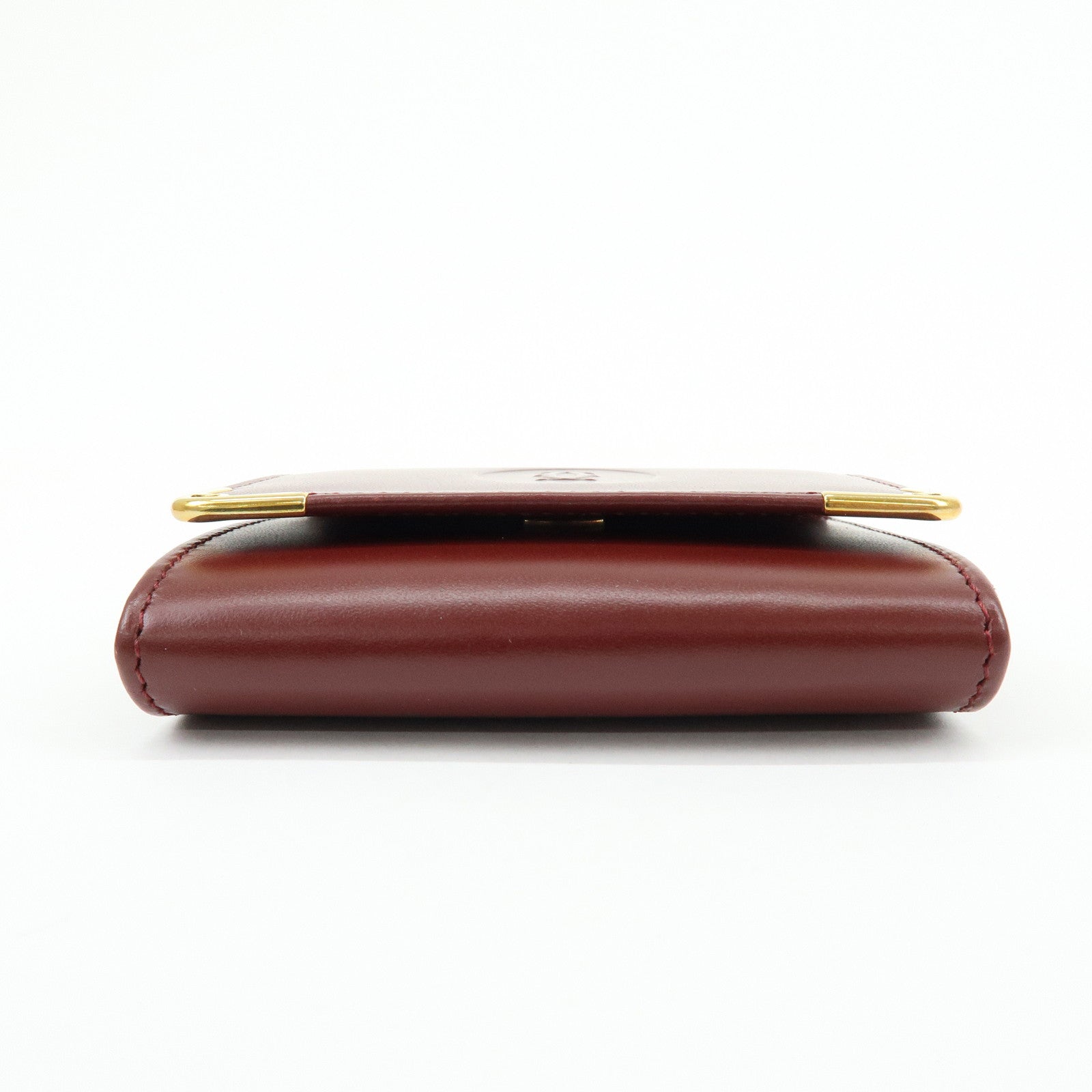 Cartier Must de Cartier Calf Skin Leather Coin Case Bordeaux