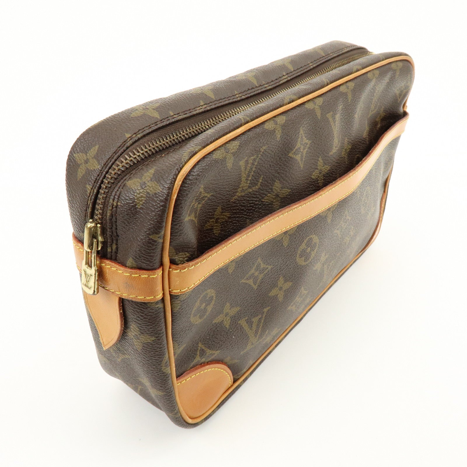 Louis Vuitton Monogram Compiegne 28 Pouch Clutch Bag Brown M51845