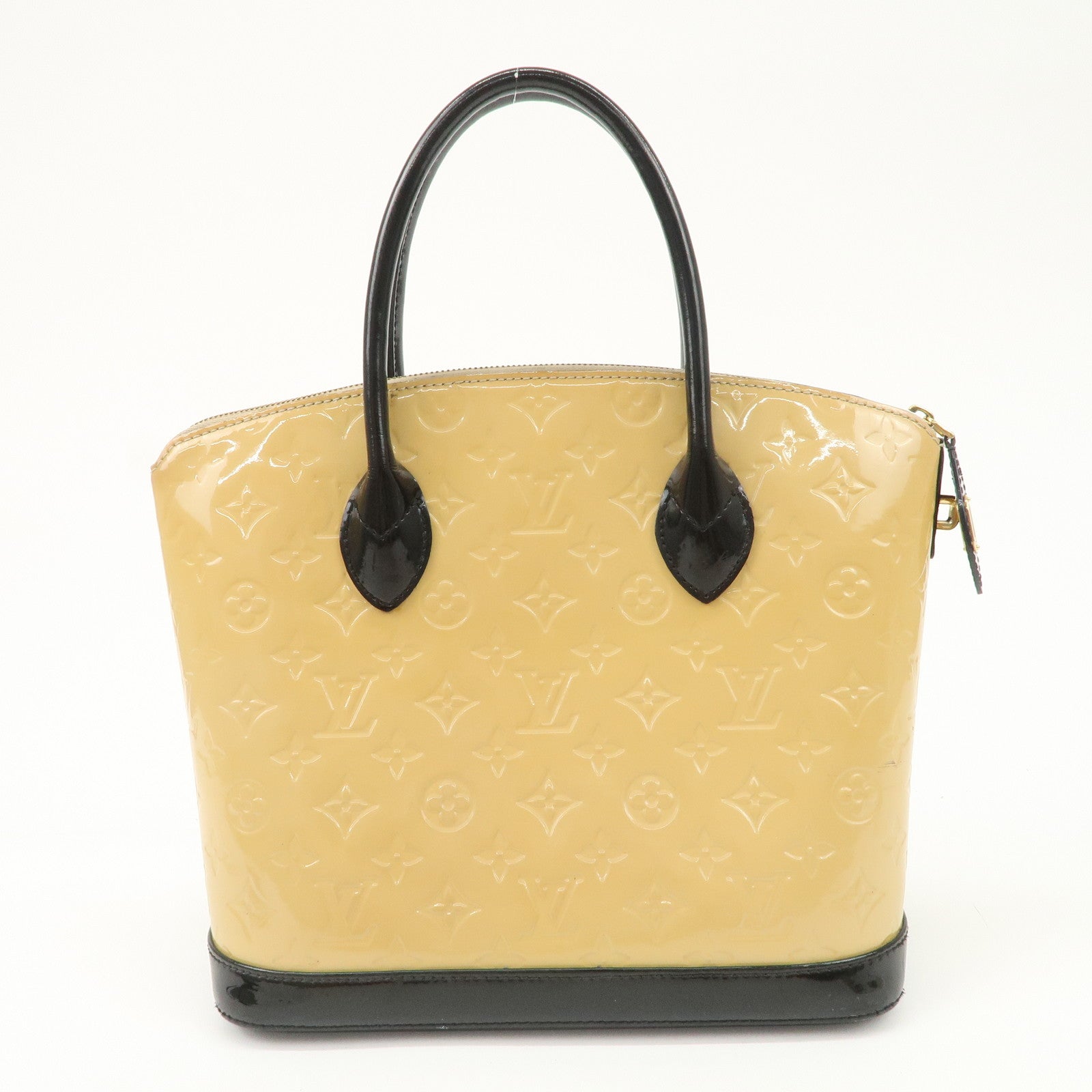 Louis Vuitton Monogram Verni Lockit PM Hand Bag Dune M90251 Used