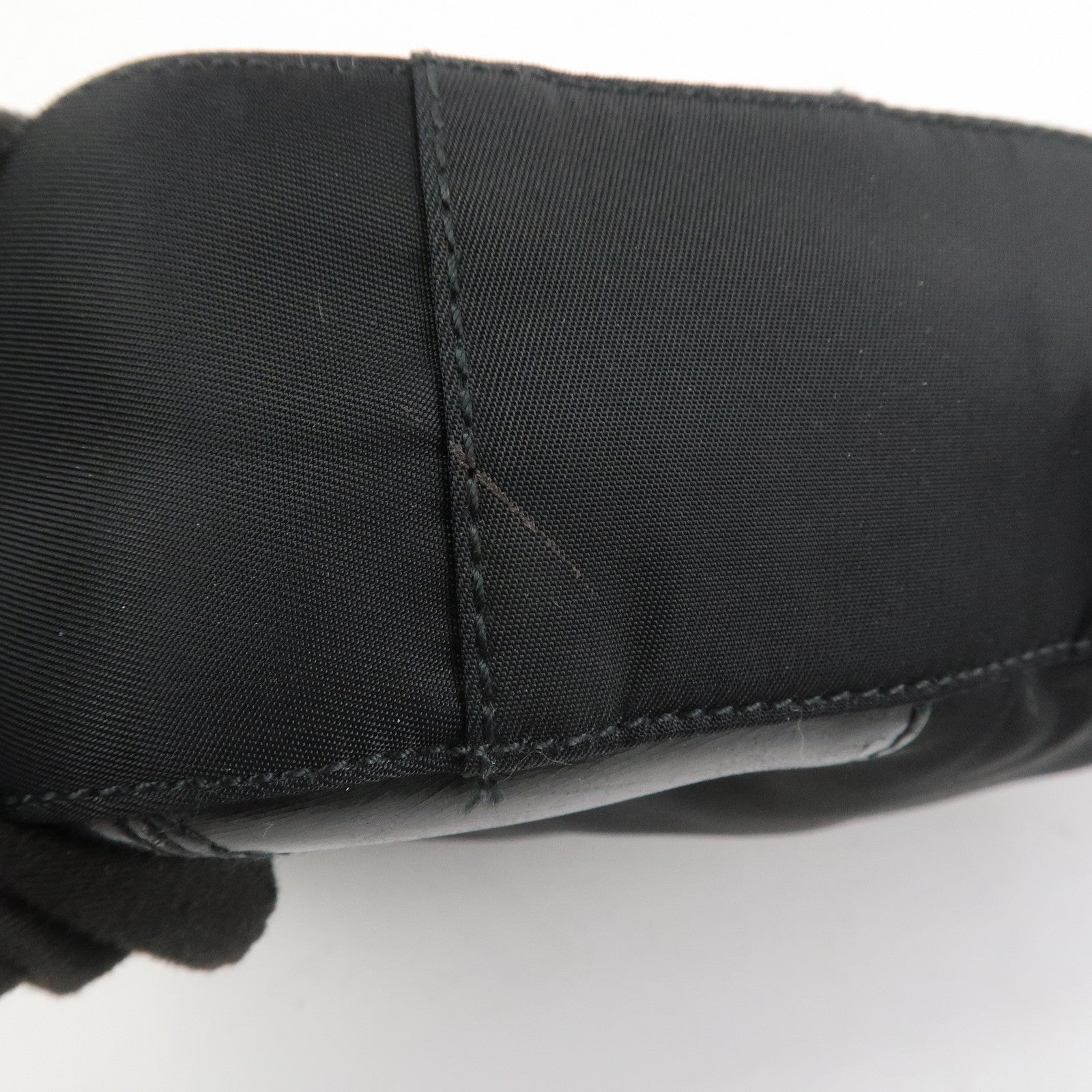 PRADA Triangle Logo Nylon Tote Bag Shoulder Bag Black