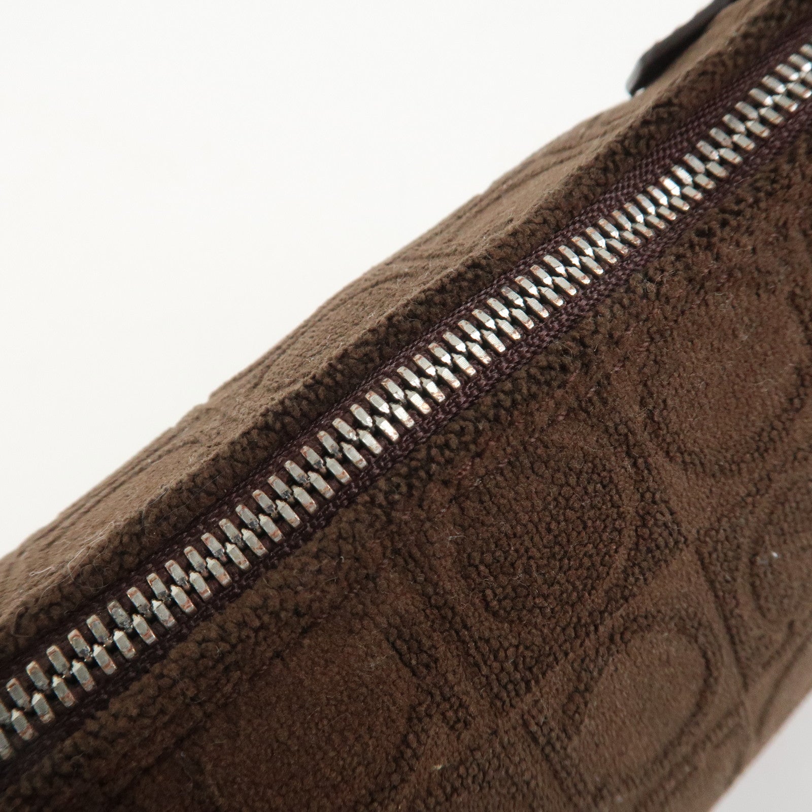Ferragamo Gancini Polyester Leather Shoulder Bag Hand Bag Brown