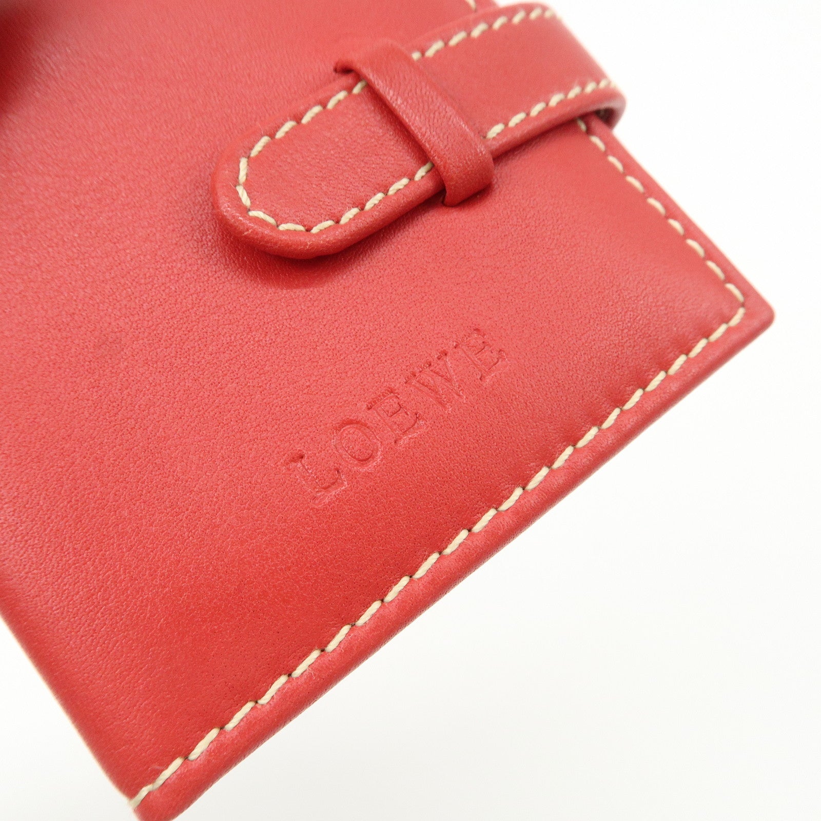 LOEWE Leather Tri-Fold Square Photo Case Red
