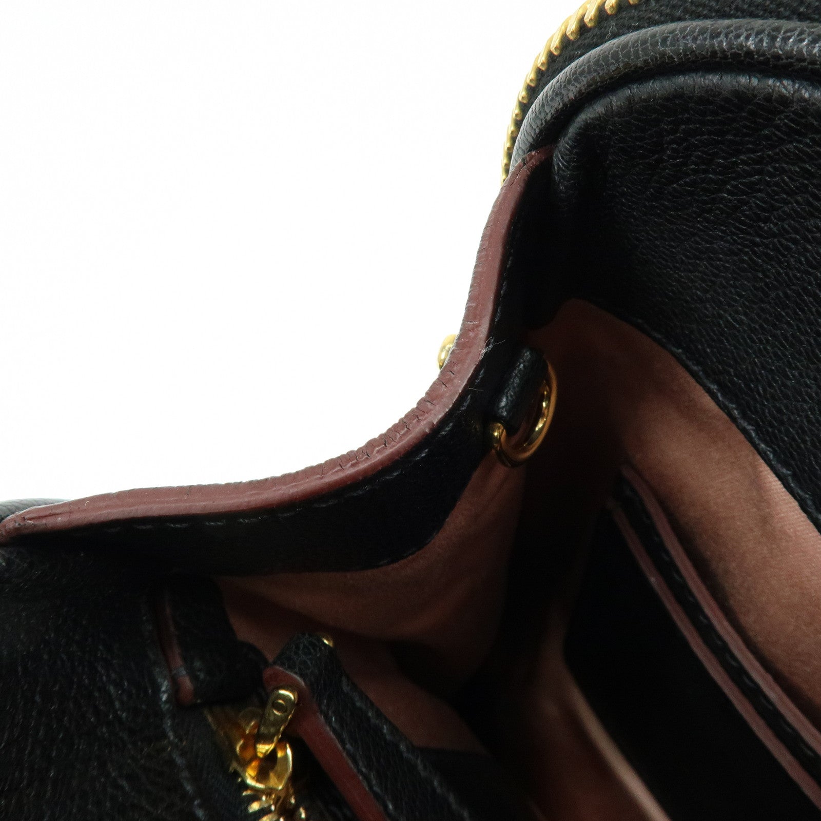 MIU MIU Logo Madras Leather 2Way Bag Hand Bag Shoulder Bag Black