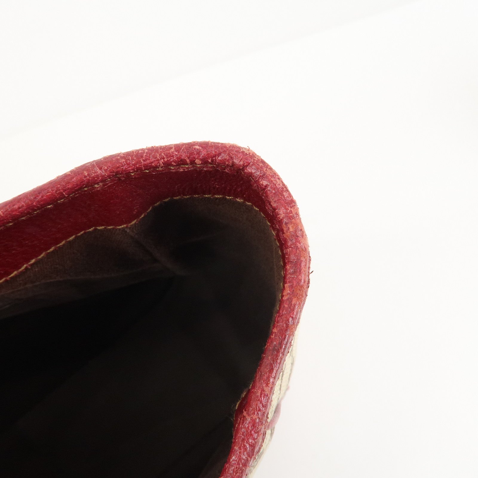 GUCCI GG Canvas Leather Hand Bag Tote Bag Beige Red 113019