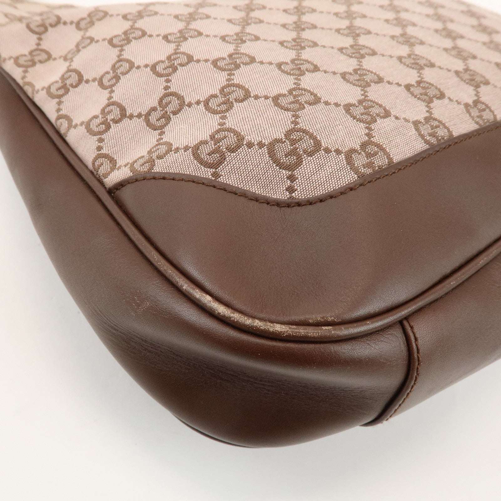 GUCCI Bamboo GG Canvas Leather 2Way Bag Brown 001・4095・001553