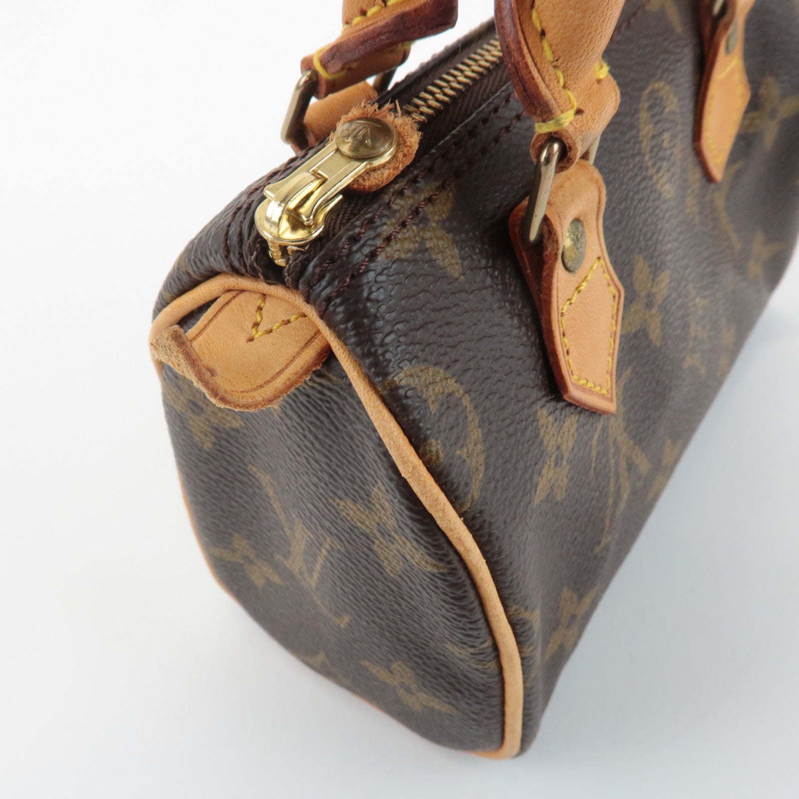 Louis Vuitton Monogram Mini Speedy Hand Bag Brown M41534