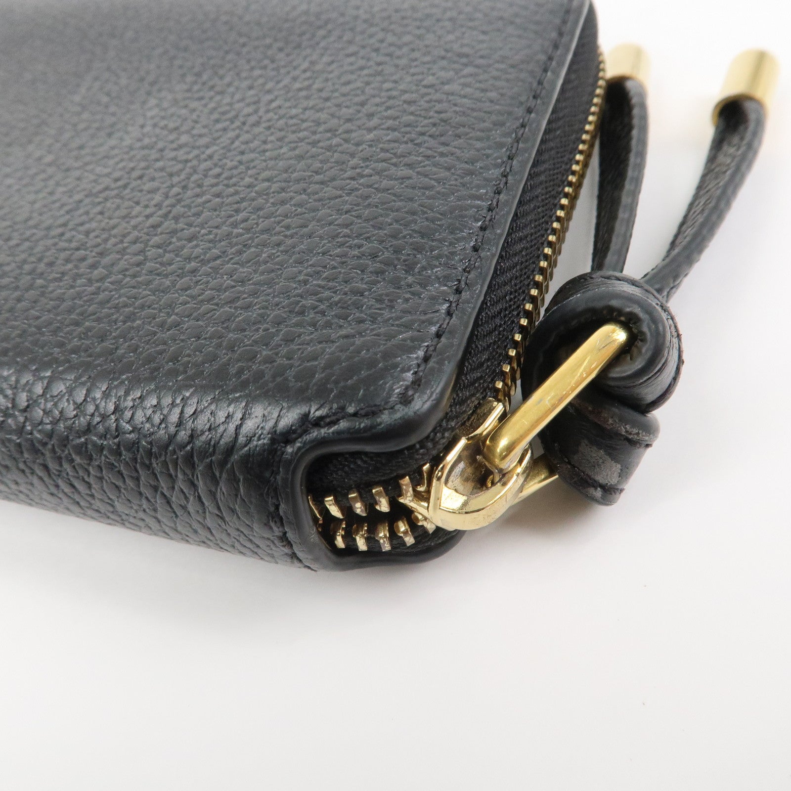 Chloe Marcie Leather Zippy Long Wallet Black