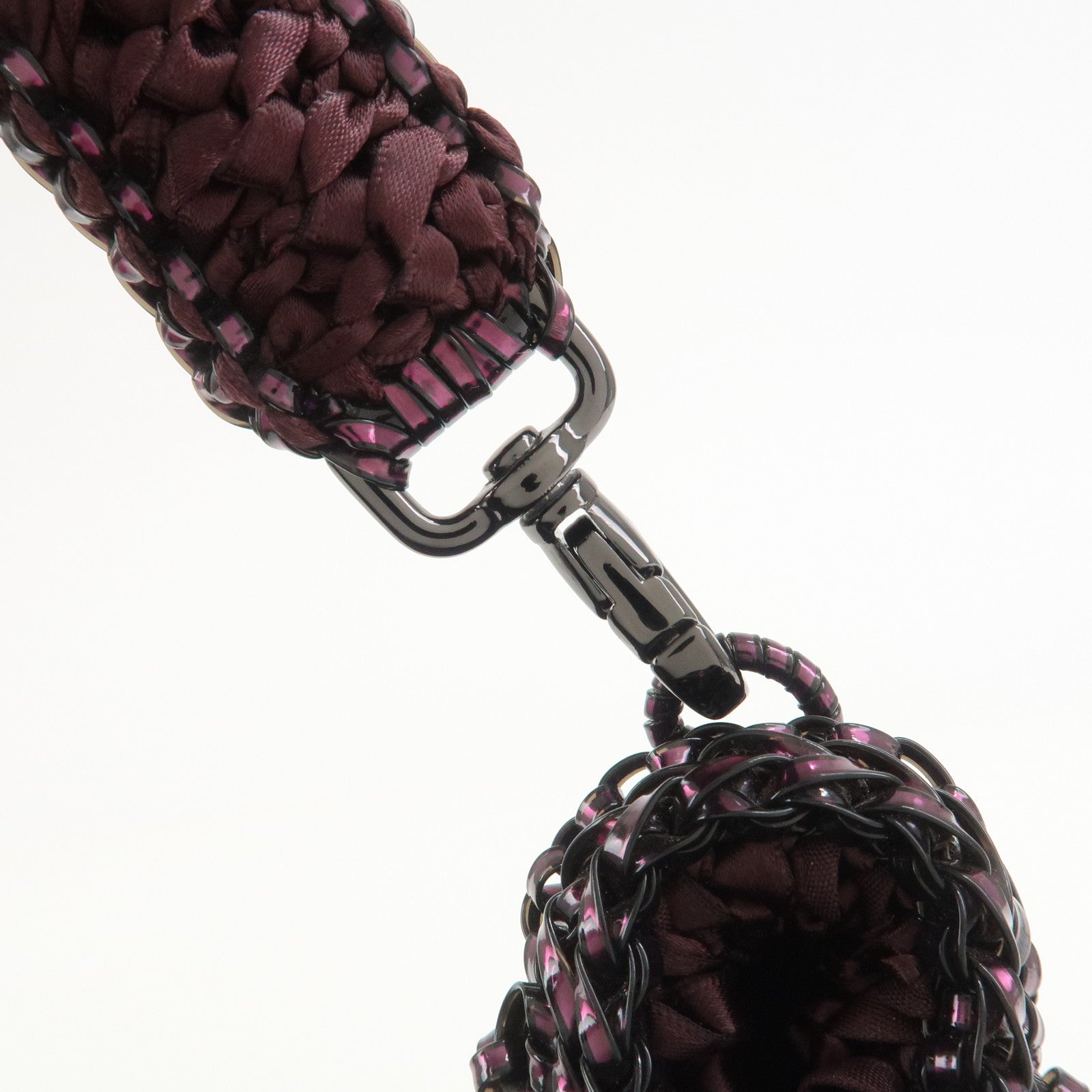 ANTEPRIMA Wire Bag PVC Hand Bag Shoulder Bag Ribbon Black Pink