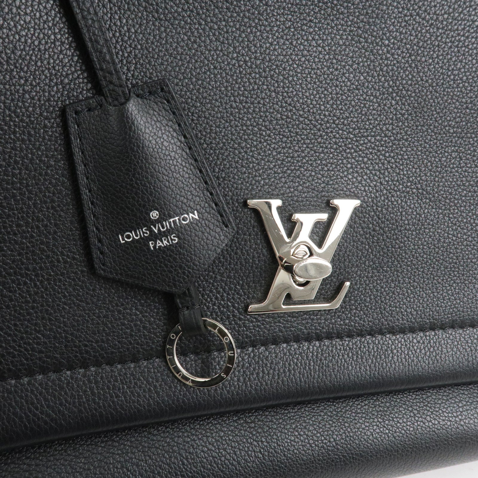 Louis Vuitton Lock Me Leather Cartable Hand Bag Noir Black M50250