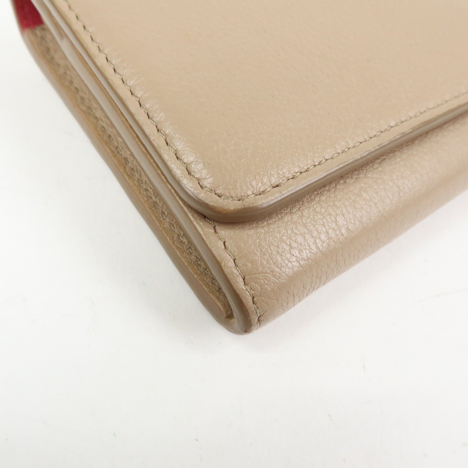 PRADA Saffiano Leather Flap Bi-Fold Long Wallet Pink Beige 1MH132