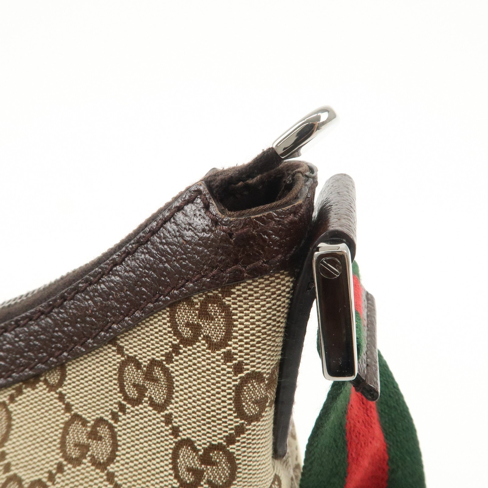 GUCCI Sherry GG Canvas Leather Shoulder Bag Beige Brown 181092