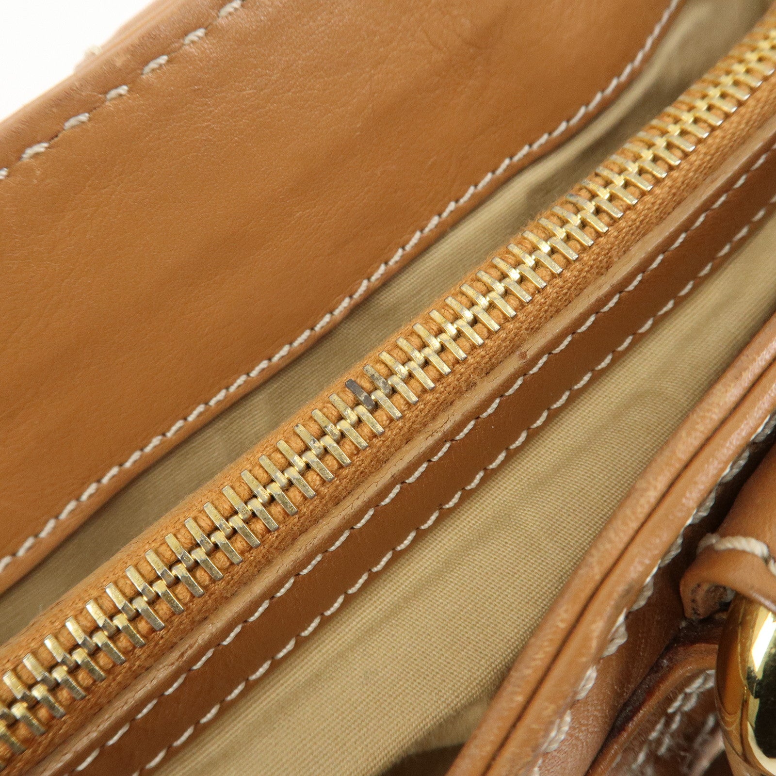 CELINE Macadam Leather Boogie Bag Hand Bag Tote Bag Brown