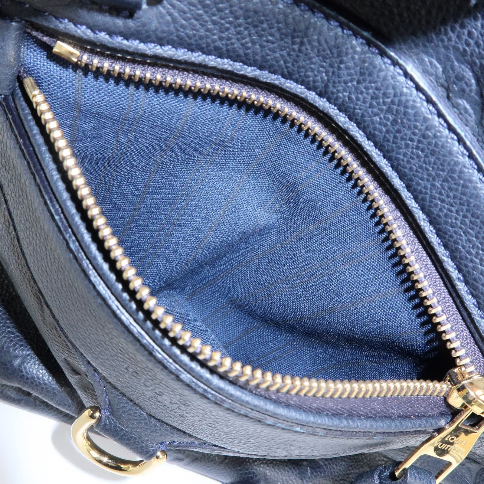 Louis Vuitton Monogram Empreinte Luminuse PM Tote Bag Navy M93410