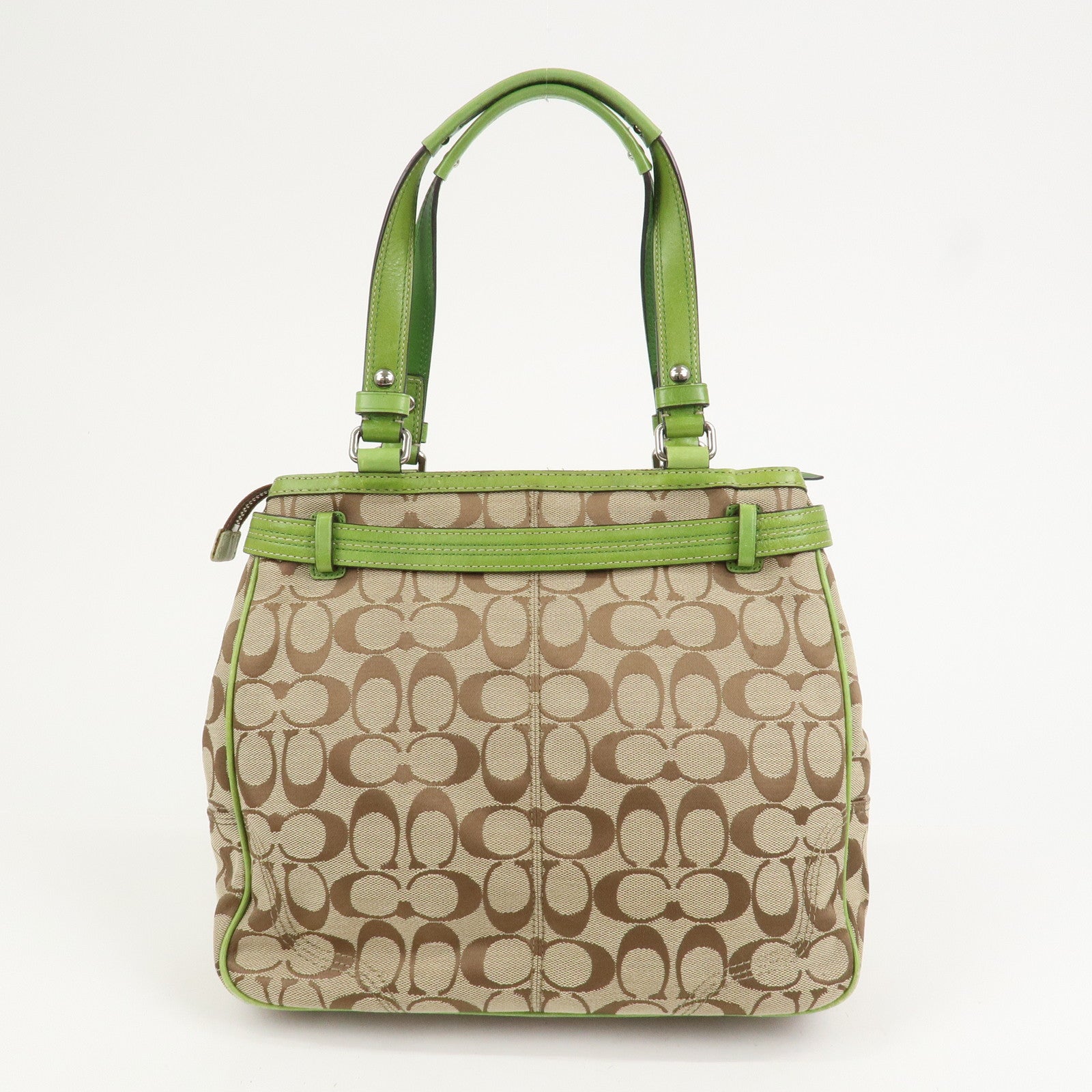 COACH Signature POPPY Set of 2 Canvas Leather Shoulder Hand Bag