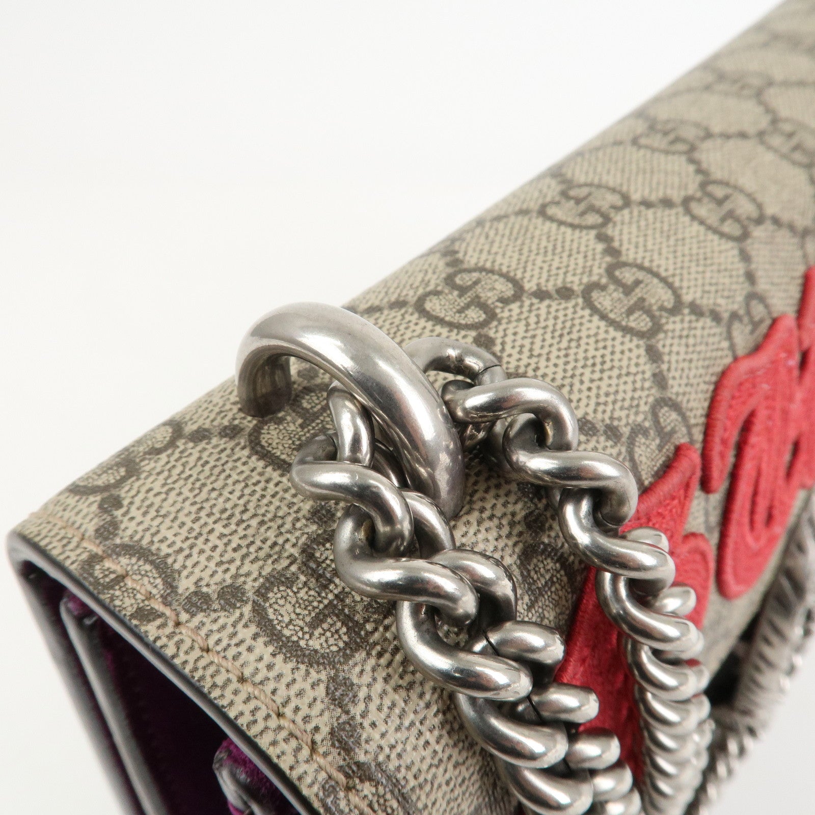 GUCCI Dionysus GG Supreme Suede Medium Chain Shoulder Bag 400249