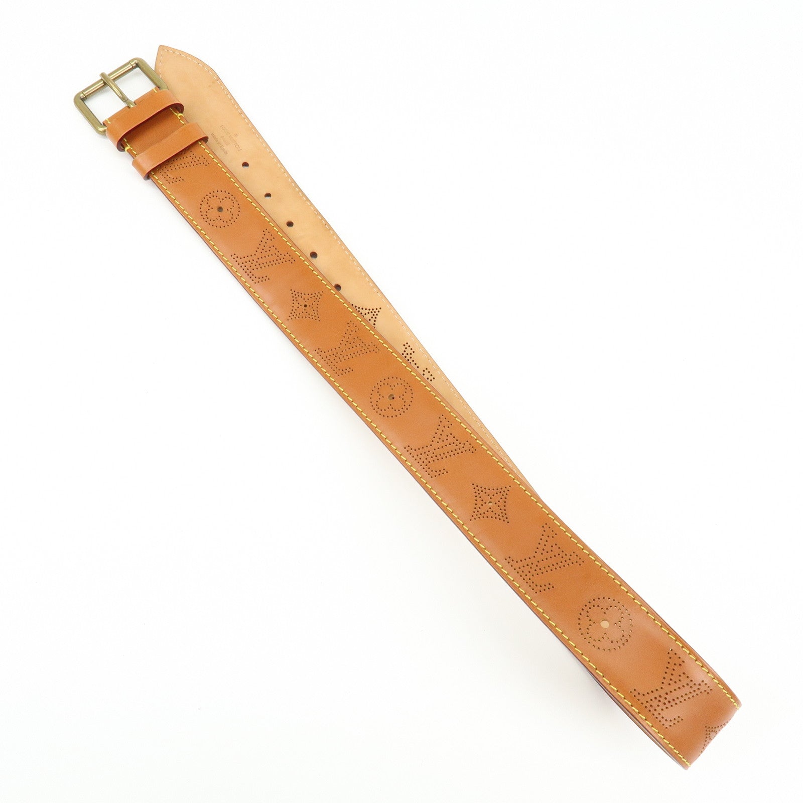 Louis Vuitton Monogram Ceinture Perforee Belt 90/36 Brown M6939