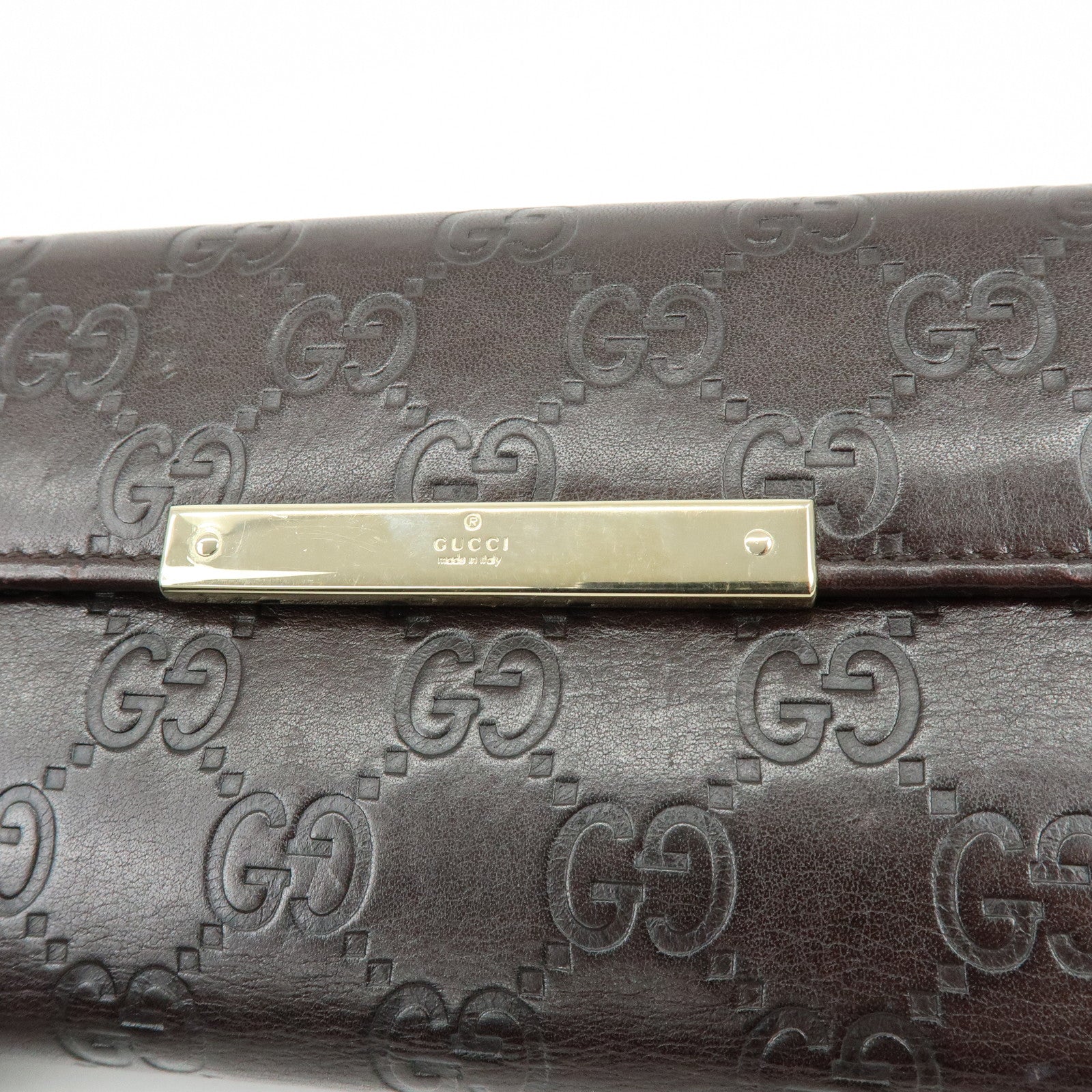 GUCCI Guccissima Leather Long Wallet Dark Brown 112715