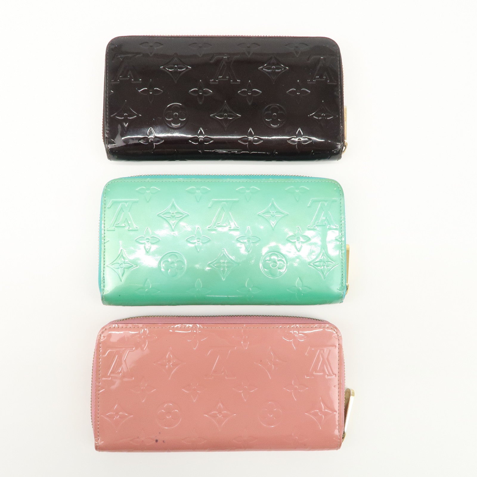 Louis Vuitton Monogram Vernis Set of 3 Wallet M93522 M91734 M90201 Used