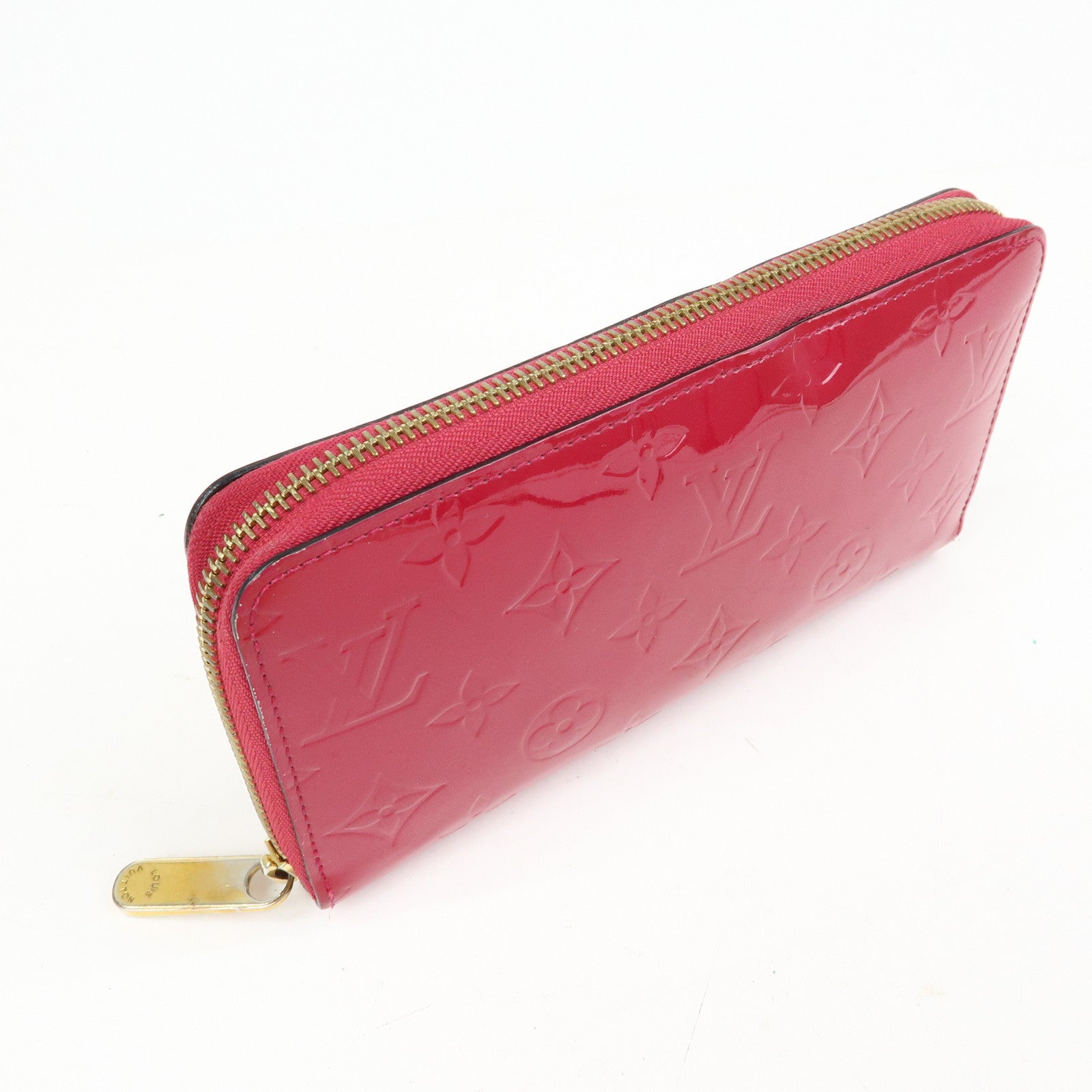 Louis Vuitton Monogram Vernis Round Zippy Wallet Rose Indien M91597