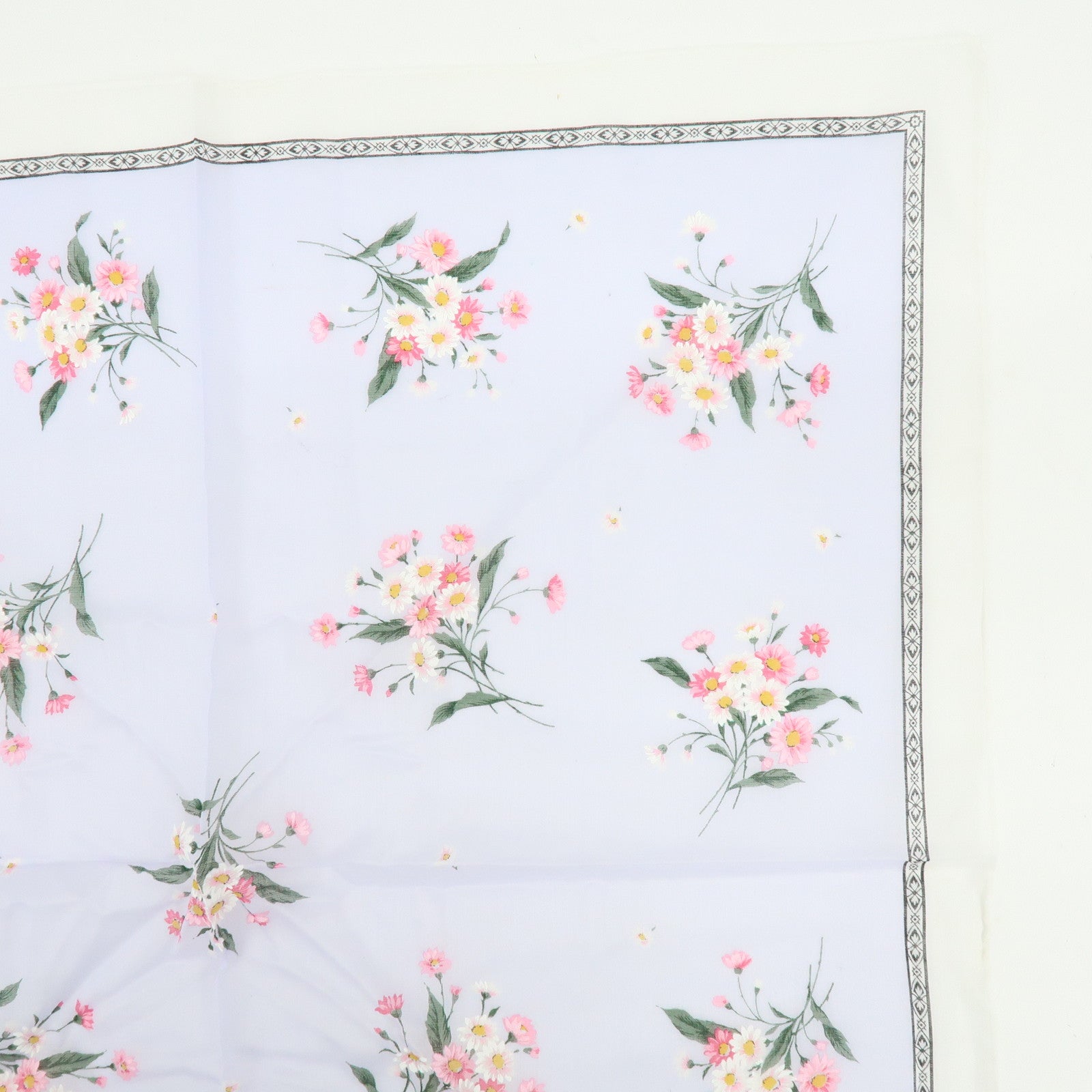 Christian Dior Set of 3 Cotton Handkerchief Flower White Purple