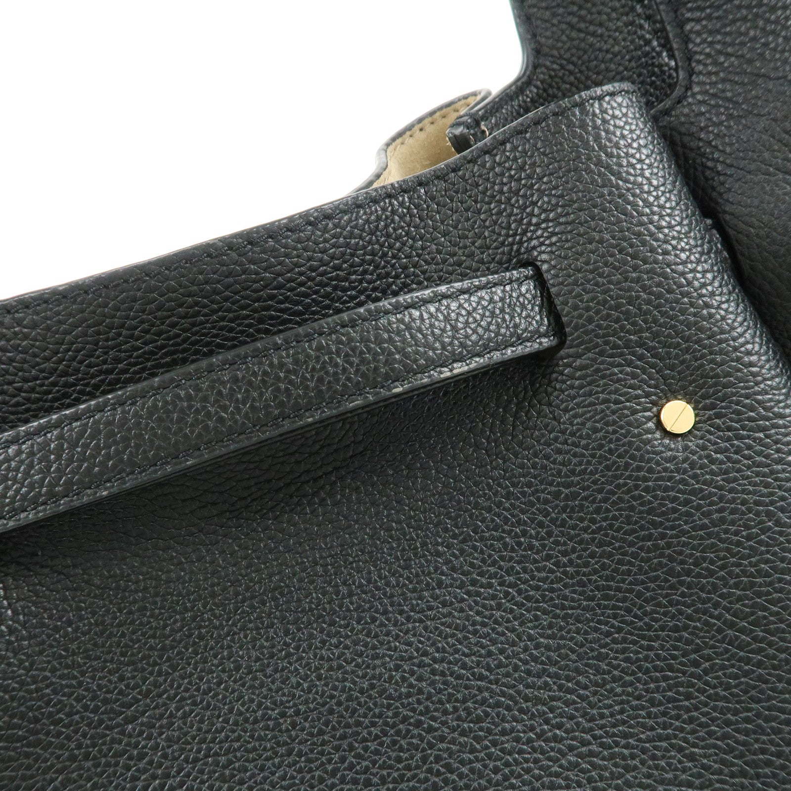 TORY BURCH ROMY Logo Leather Small Tote Bag 2Way Bag Hand Bag Black