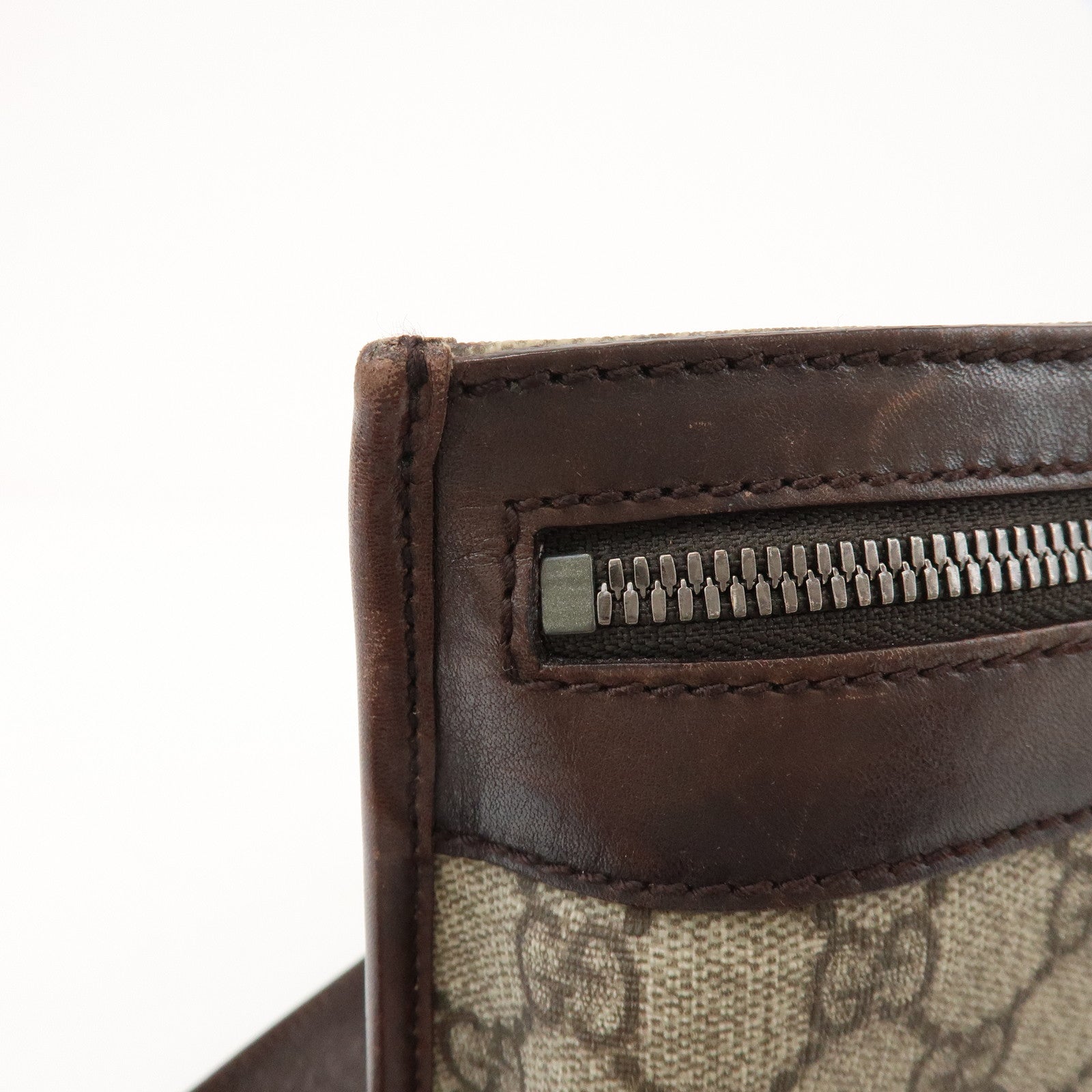 GUCCI GG Supreme PVC Leather Shoulder Crossbody Bag Brown 92562